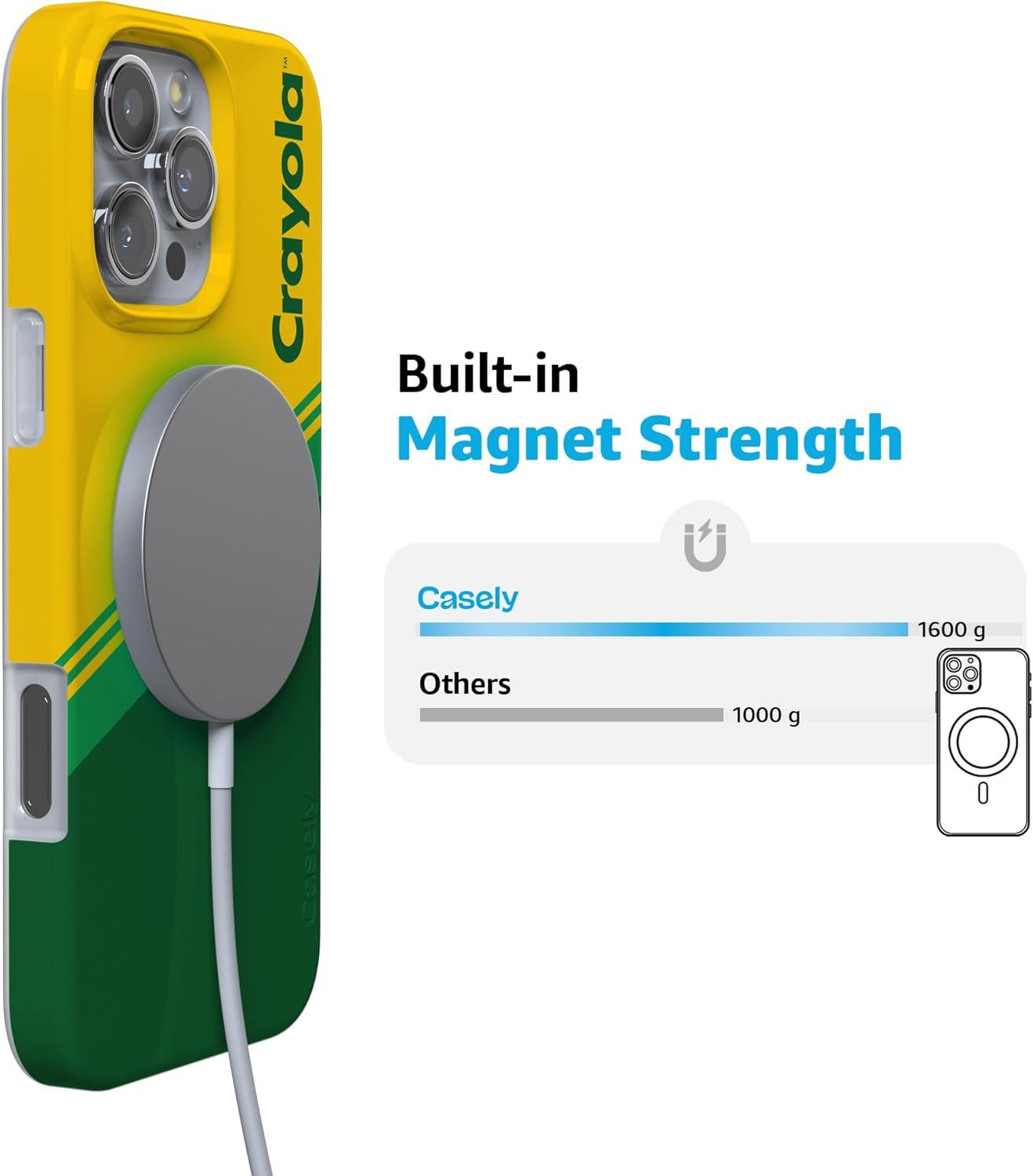 imageCasely iPhone 16 Pro Case  Glitter Mystic Moss  Green Enchanted Shimmer  Compatible with MagSafe  Classic UltraSlim Case DesignKeep It Classic  Crayola Crayon Box