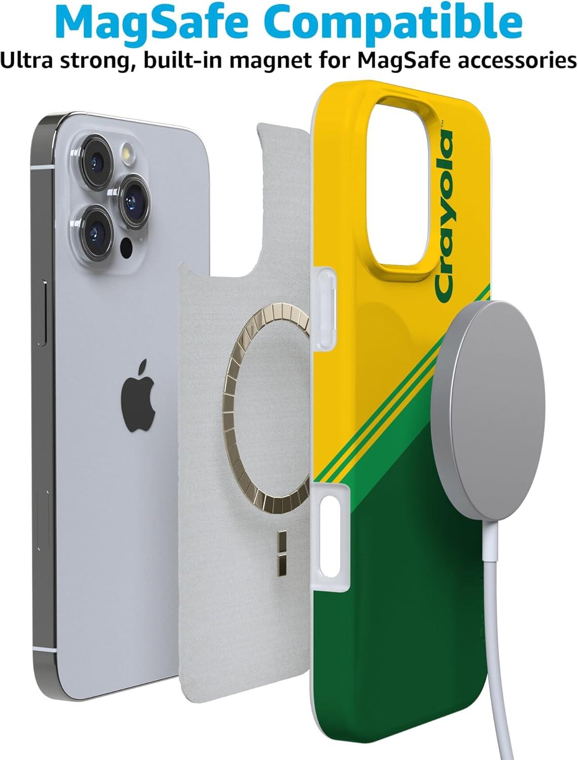 imageCasely iPhone 16 Pro Case  Glitter Mystic Moss  Green Enchanted Shimmer  Compatible with MagSafe  Classic UltraSlim Case DesignKeep It Classic  Crayola Crayon Box