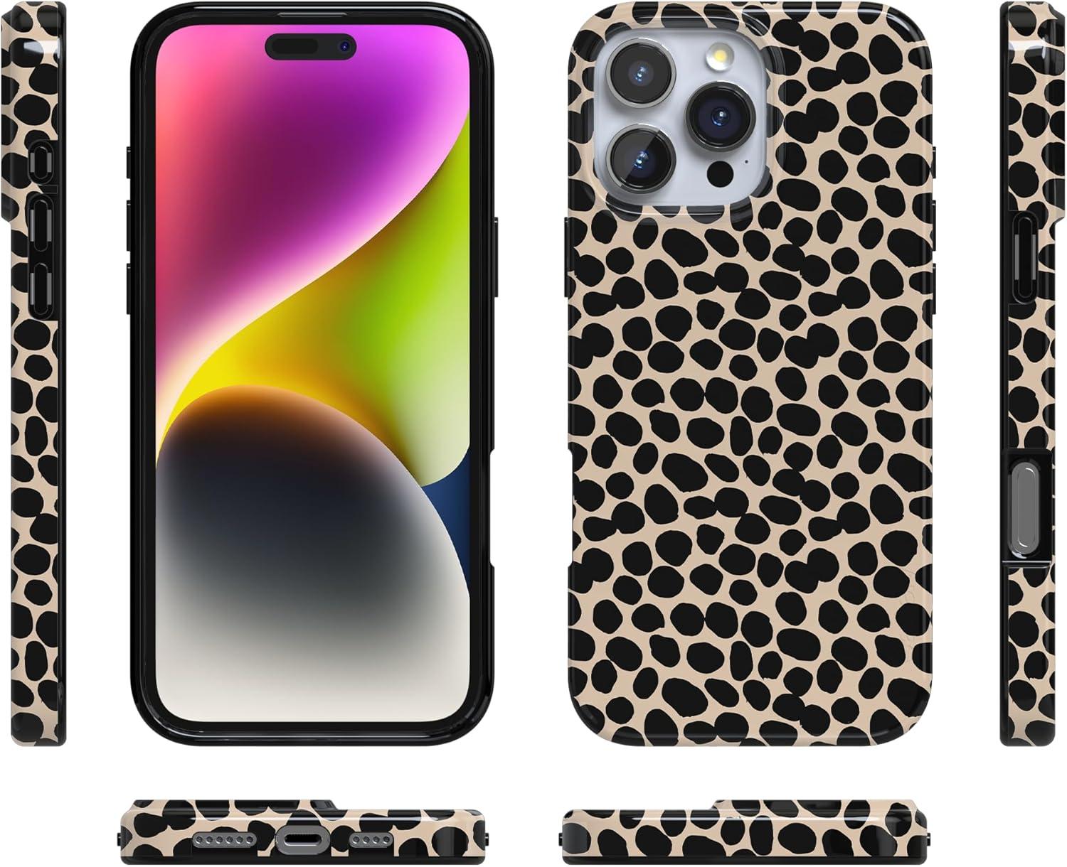 imageCasely iPhone 16 Pro Case  Glitter Mystic Moss  Green Enchanted Shimmer  Compatible with MagSafe  Classic UltraSlim Case DesignLost in Spots  Cheetah Print