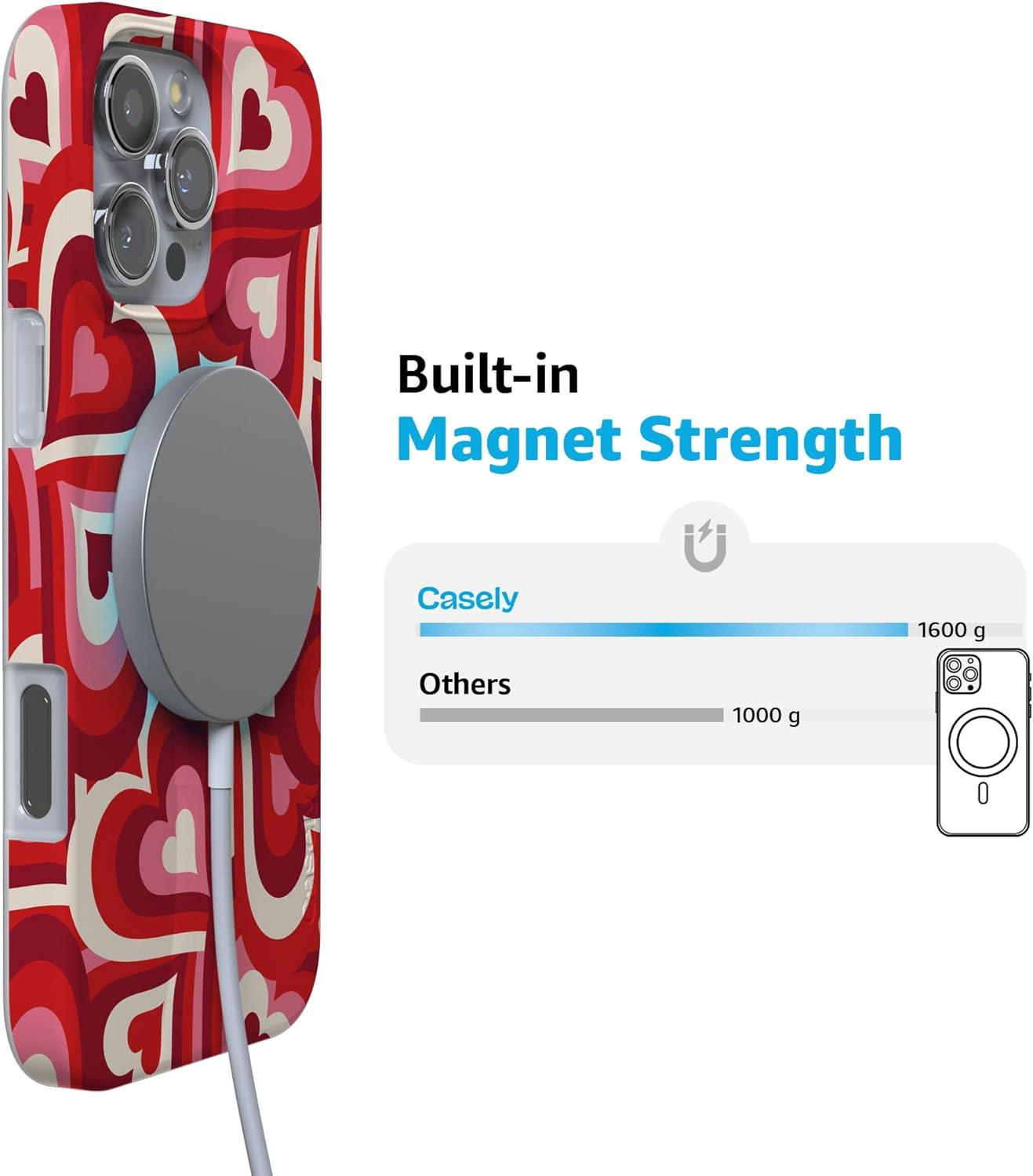 imageCasely iPhone 16 Pro Case  Glitter Mystic Moss  Green Enchanted Shimmer  Compatible with MagSafe  Classic UltraSlim Case DesignLove Song Remix  Ombre Hearts