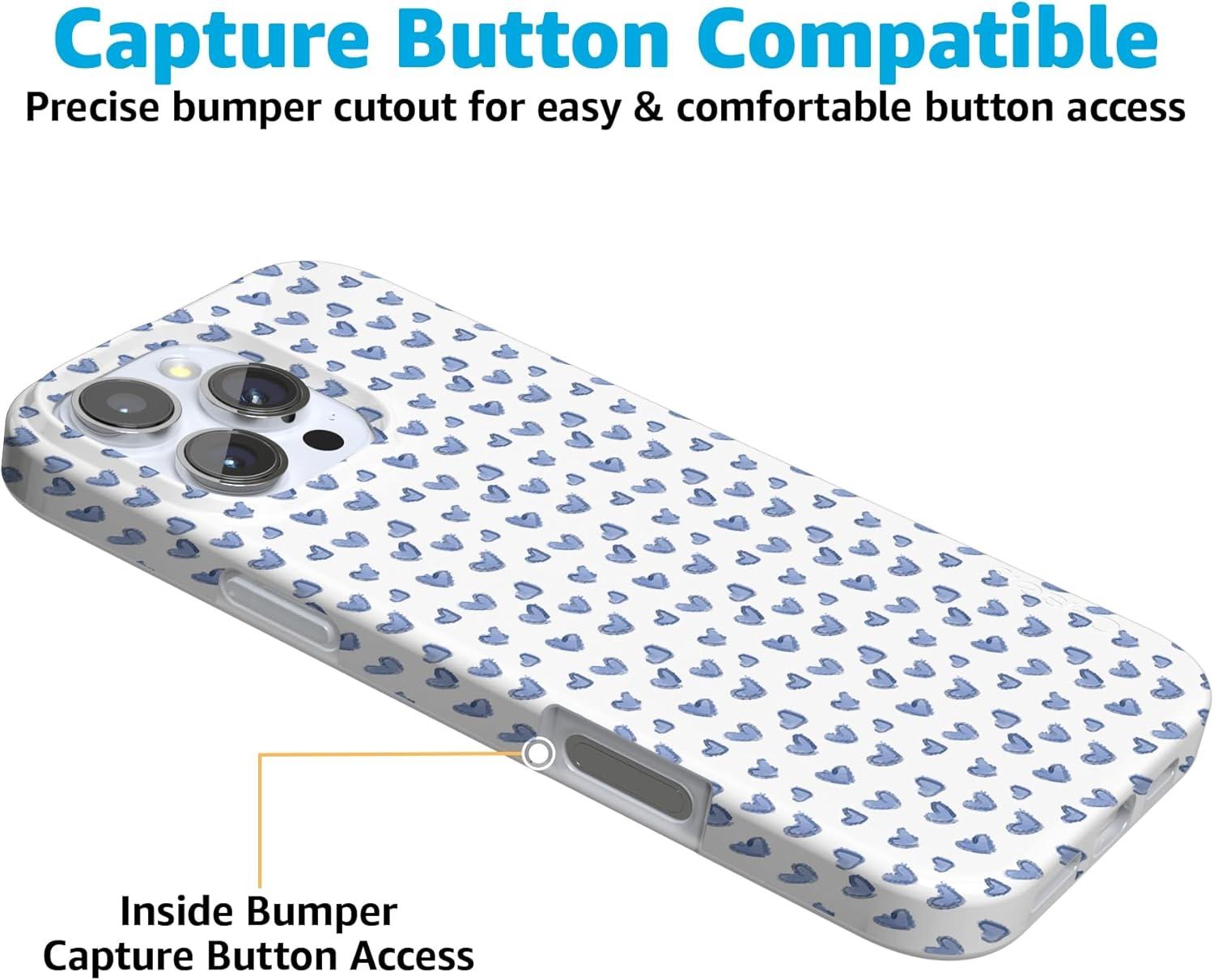 imageCasely iPhone 16 Pro Case  Glitter Mystic Moss  Green Enchanted Shimmer  Compatible with MagSafe  Classic UltraSlim Case DesignLovebug  Blue Hearts