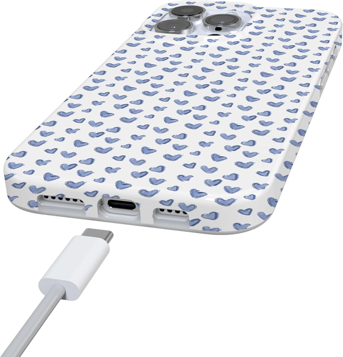 imageCasely iPhone 16 Pro Case  Glitter Mystic Moss  Green Enchanted Shimmer  Compatible with MagSafe  Classic UltraSlim Case DesignLovebug  Blue Hearts