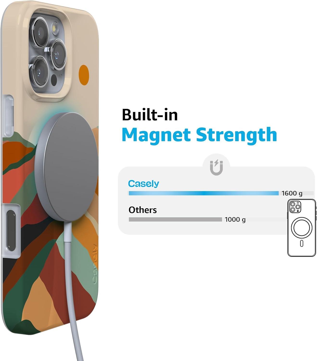 imageCasely iPhone 16 Pro Case  Glitter Mystic Moss  Green Enchanted Shimmer  Compatible with MagSafe  Classic UltraSlim Case DesignMagic Mountain  Colorblock