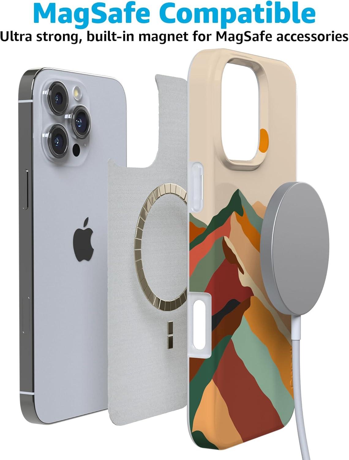 imageCasely iPhone 16 Pro Case  Glitter Mystic Moss  Green Enchanted Shimmer  Compatible with MagSafe  Classic UltraSlim Case DesignMagic Mountain  Colorblock