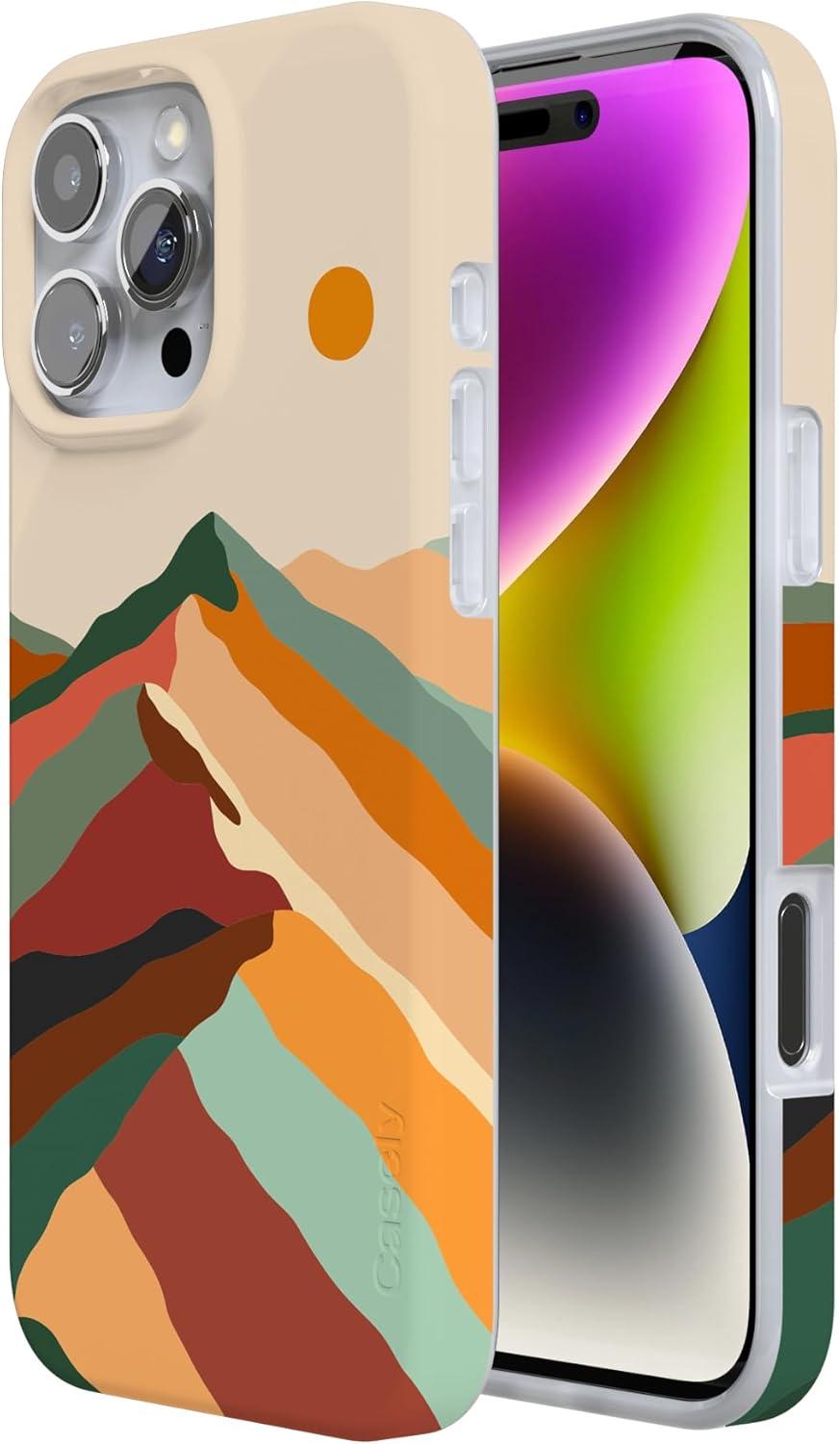 imageCasely iPhone 16 Pro Case  Glitter Mystic Moss  Green Enchanted Shimmer  Compatible with MagSafe  Classic UltraSlim Case DesignMagic Mountain  Colorblock