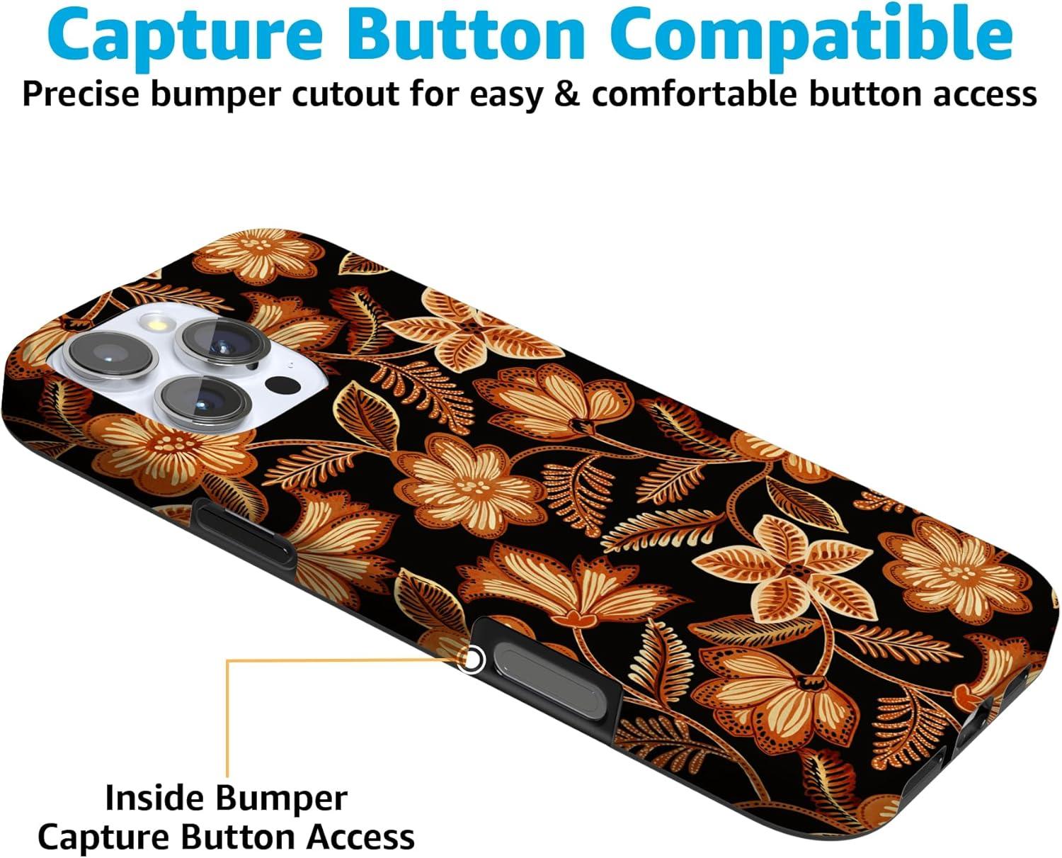 imageCasely iPhone 16 Pro Case  Glitter Mystic Moss  Green Enchanted Shimmer  Compatible with MagSafe  Classic UltraSlim Case DesignMaple Flowers  Floral Foliage