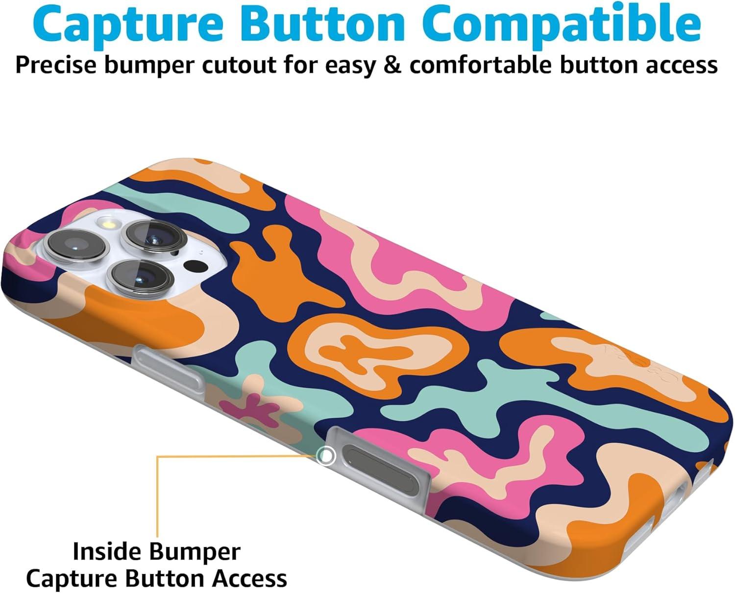 imageCasely iPhone 16 Pro Case  Glitter Mystic Moss  Green Enchanted Shimmer  Compatible with MagSafe  Classic UltraSlim Case DesignMidnight Color Splash  Abstract Retro