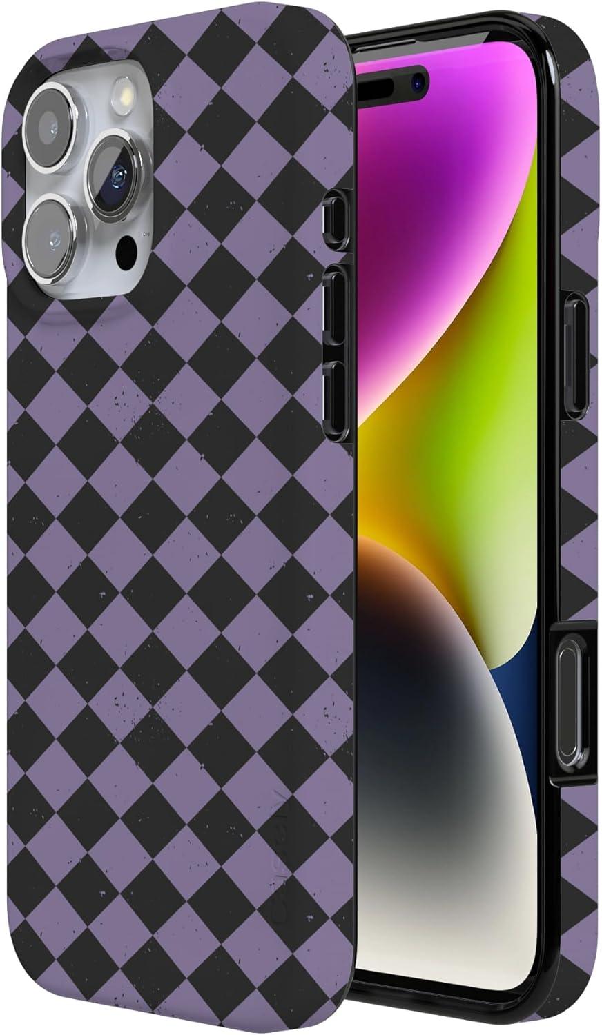 imageCasely iPhone 16 Pro Case  Glitter Mystic Moss  Green Enchanted Shimmer  Compatible with MagSafe  Classic UltraSlim Case DesignMidnight Hex  Purple Checkered