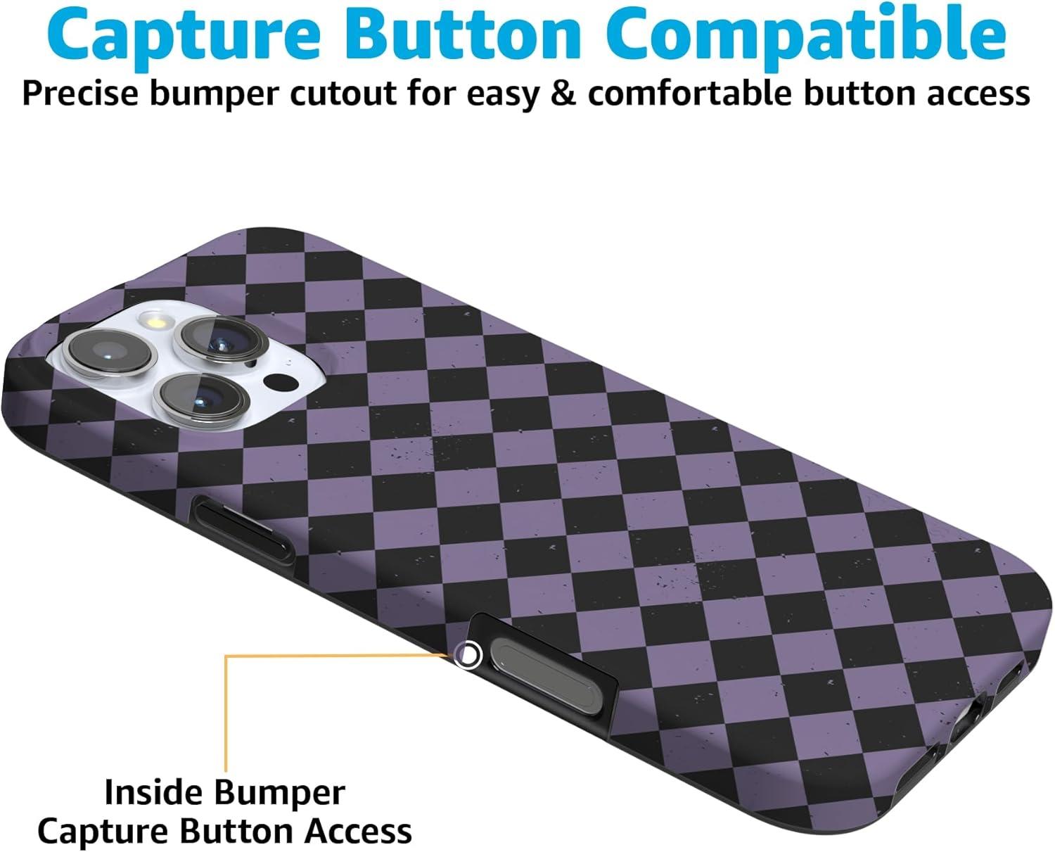 imageCasely iPhone 16 Pro Case  Glitter Mystic Moss  Green Enchanted Shimmer  Compatible with MagSafe  Classic UltraSlim Case DesignMidnight Hex  Purple Checkered