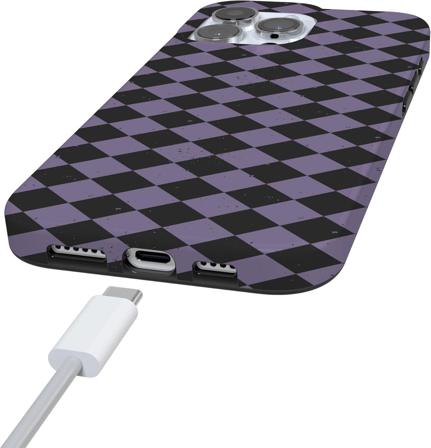 imageCasely iPhone 16 Pro Case  Glitter Mystic Moss  Green Enchanted Shimmer  Compatible with MagSafe  Classic UltraSlim Case DesignMidnight Hex  Purple Checkered