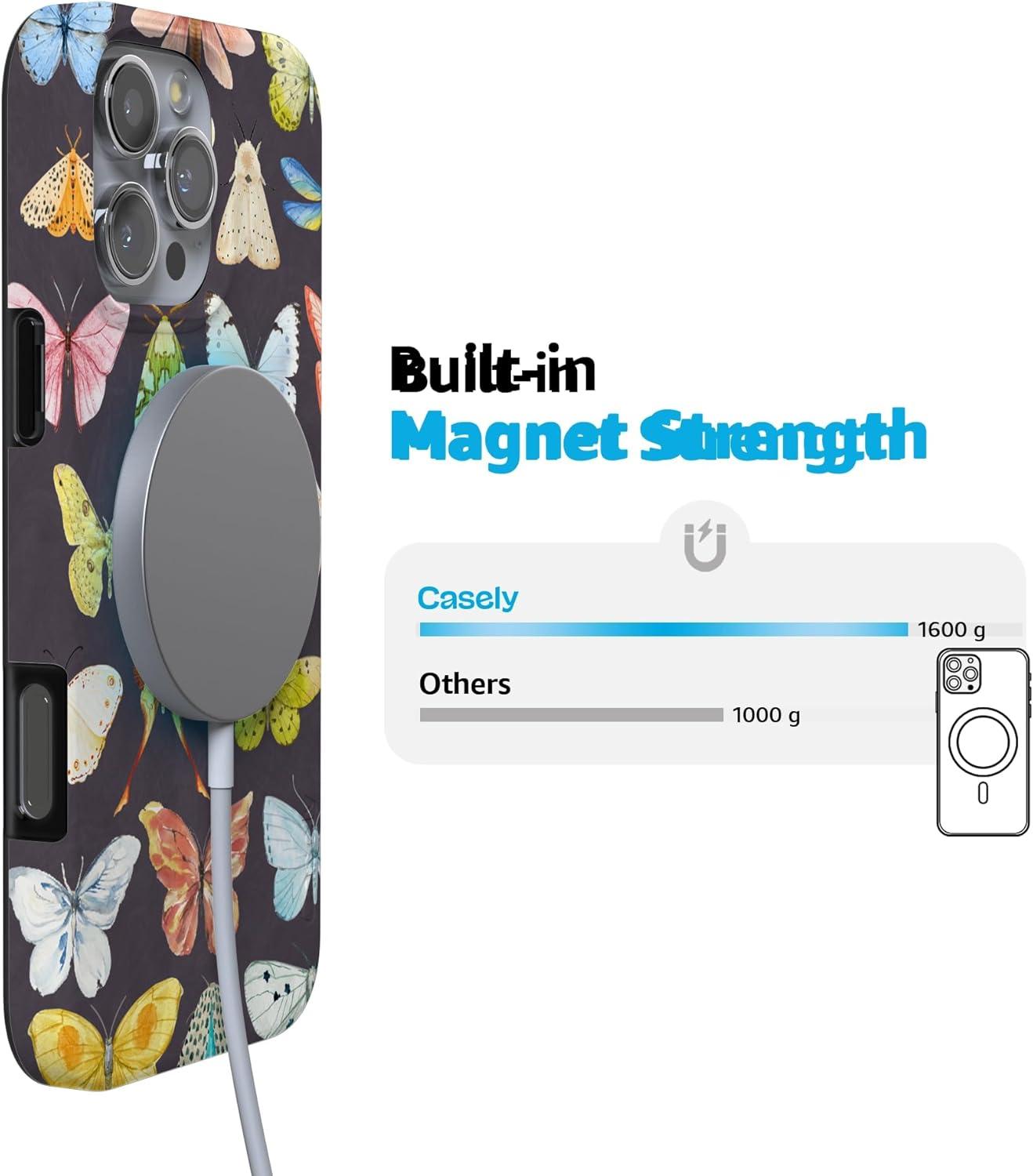 imageCasely iPhone 16 Pro Case  Glitter Mystic Moss  Green Enchanted Shimmer  Compatible with MagSafe  Classic UltraSlim Case DesignMidnight Monarch  Jenna Palek x Casely