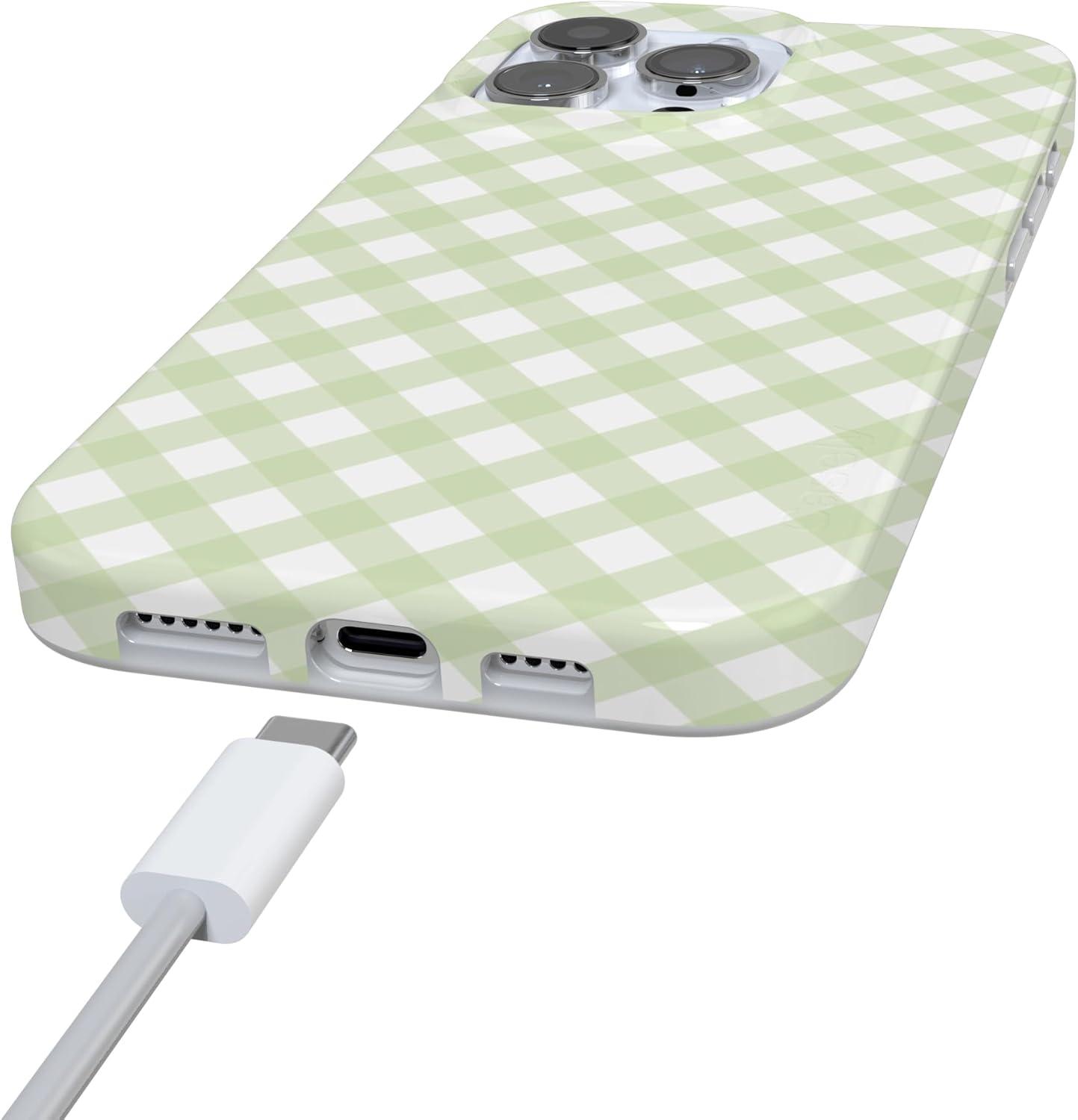 imageCasely iPhone 16 Pro Case  Glitter Mystic Moss  Green Enchanted Shimmer  Compatible with MagSafe  Classic UltraSlim Case DesignMint Lattice  Sunday Best