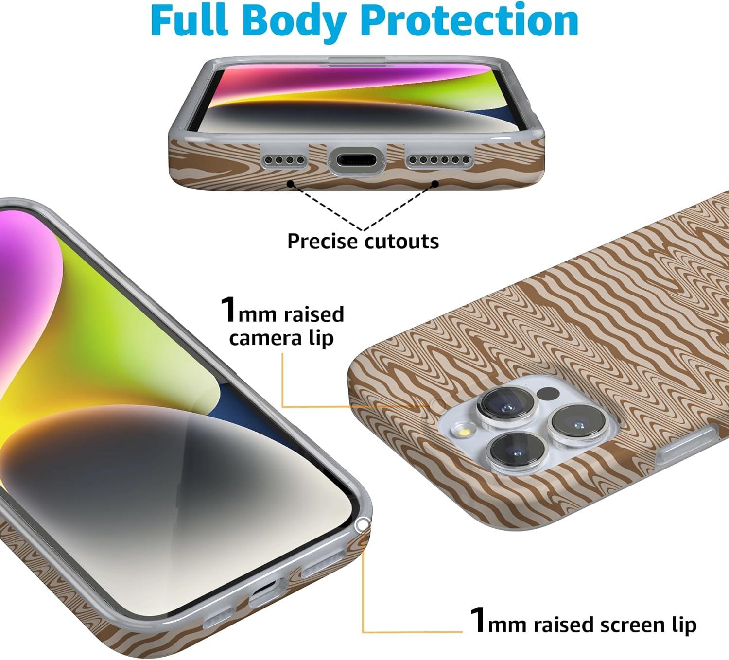 imageCasely iPhone 16 Pro Case  Glitter Mystic Moss  Green Enchanted Shimmer  Compatible with MagSafe  Classic UltraSlim Case DesignMocha Ripple  Brown Waves