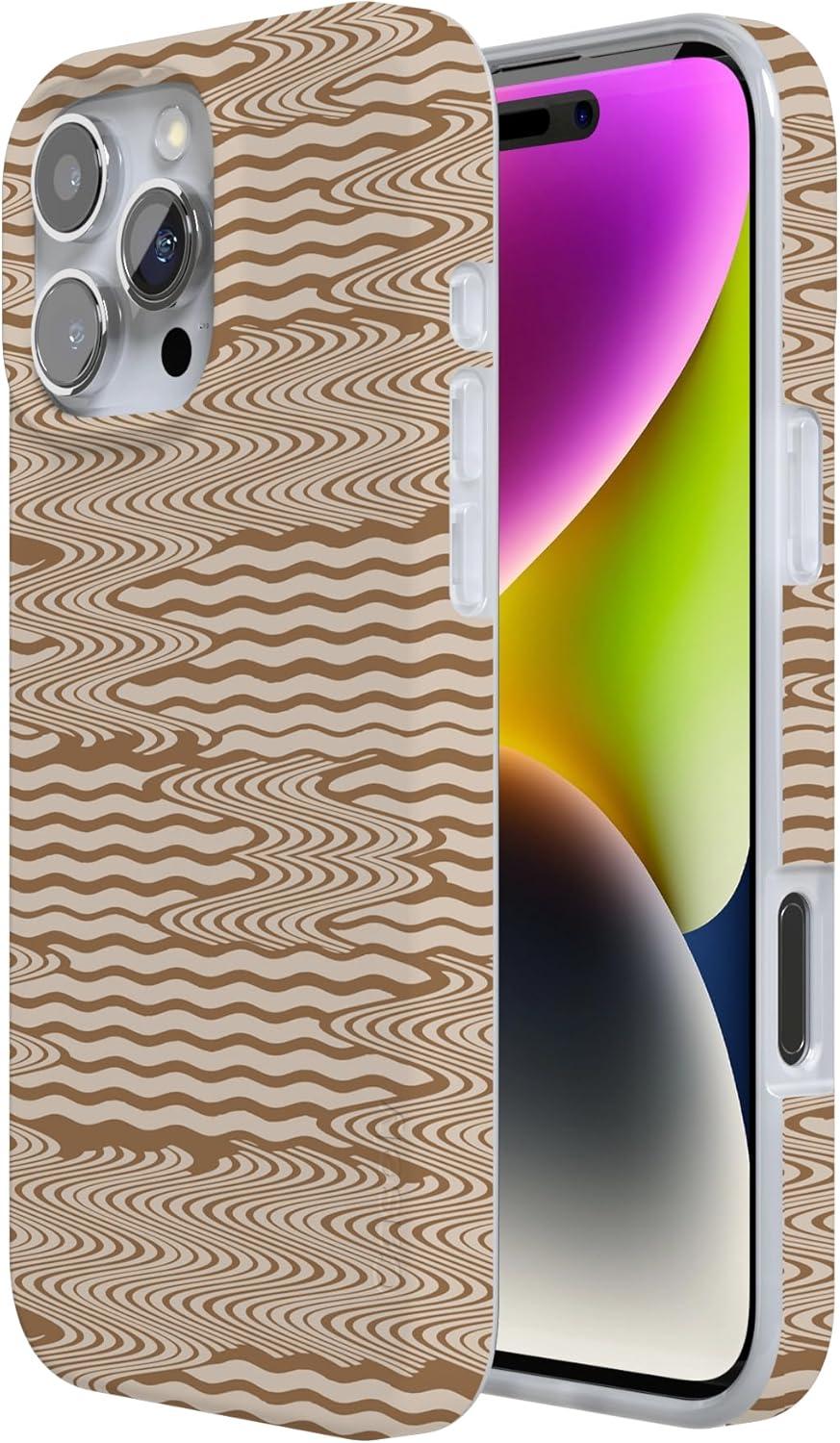 imageCasely iPhone 16 Pro Case  Glitter Mystic Moss  Green Enchanted Shimmer  Compatible with MagSafe  Classic UltraSlim Case DesignMocha Ripple  Brown Waves