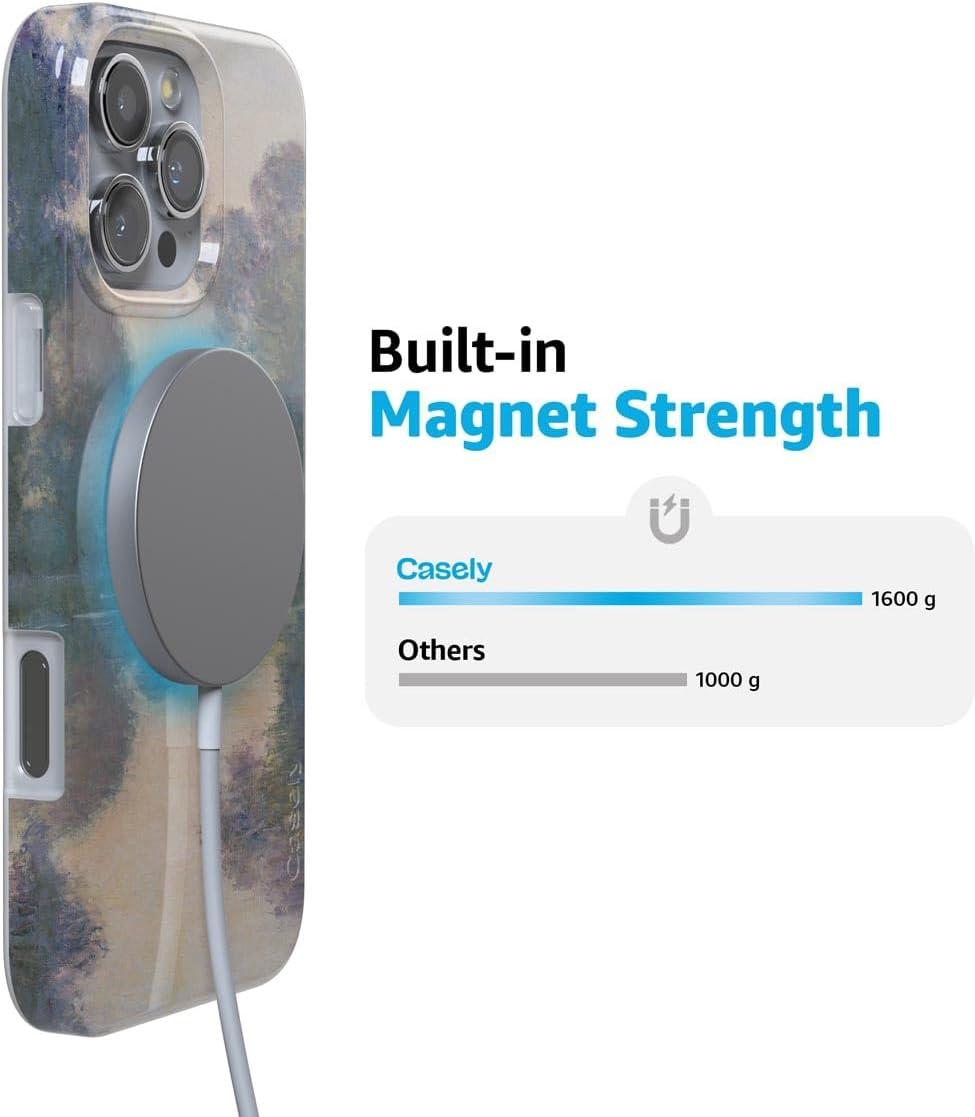 imageCasely iPhone 16 Pro Case  Glitter Mystic Moss  Green Enchanted Shimmer  Compatible with MagSafe  Classic UltraSlim Case DesignMonets Morning