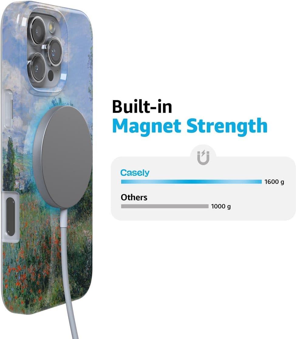 imageCasely iPhone 16 Pro Case  Glitter Mystic Moss  Green Enchanted Shimmer  Compatible with MagSafe  Classic UltraSlim Case DesignMonets View  Limited Edition