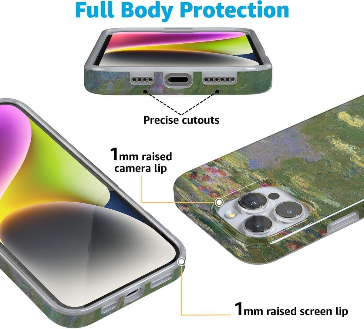 imageCasely iPhone 16 Pro Case  Glitter Mystic Moss  Green Enchanted Shimmer  Compatible with MagSafe  Classic UltraSlim Case DesignMonets Water Lilies