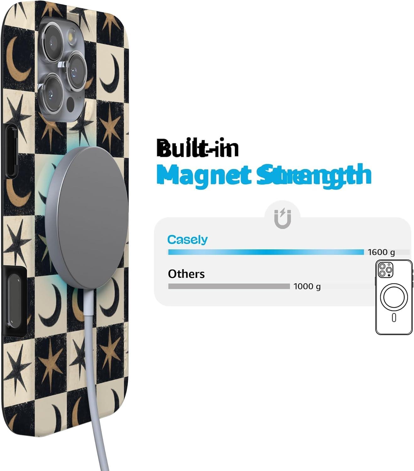 imageCasely iPhone 16 Pro Case  Glitter Mystic Moss  Green Enchanted Shimmer  Compatible with MagSafe  Classic UltraSlim Case DesignMystic Moonstar  Black Celestial