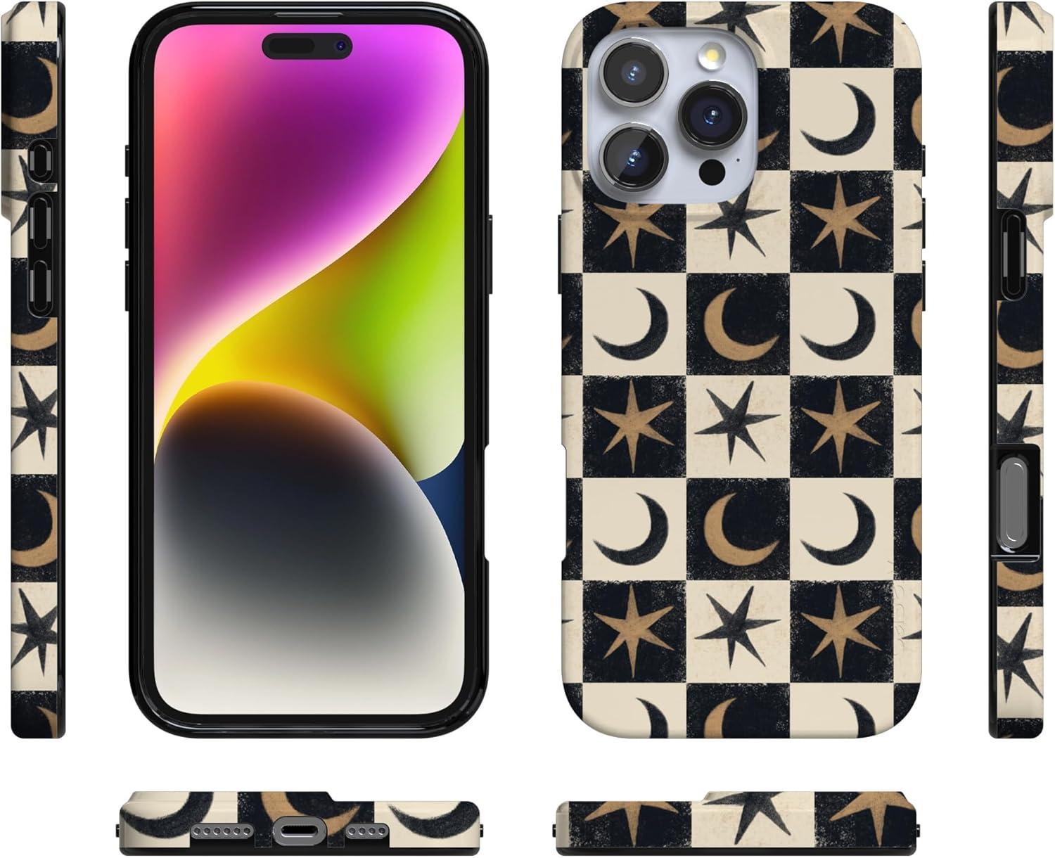 imageCasely iPhone 16 Pro Case  Glitter Mystic Moss  Green Enchanted Shimmer  Compatible with MagSafe  Classic UltraSlim Case DesignMystic Moonstar  Black Celestial