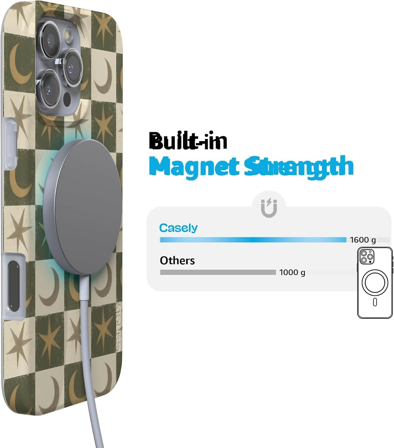 imageCasely iPhone 16 Pro Case  Glitter Mystic Moss  Green Enchanted Shimmer  Compatible with MagSafe  Classic UltraSlim Case DesignMystic Moonstar  Green Celestial