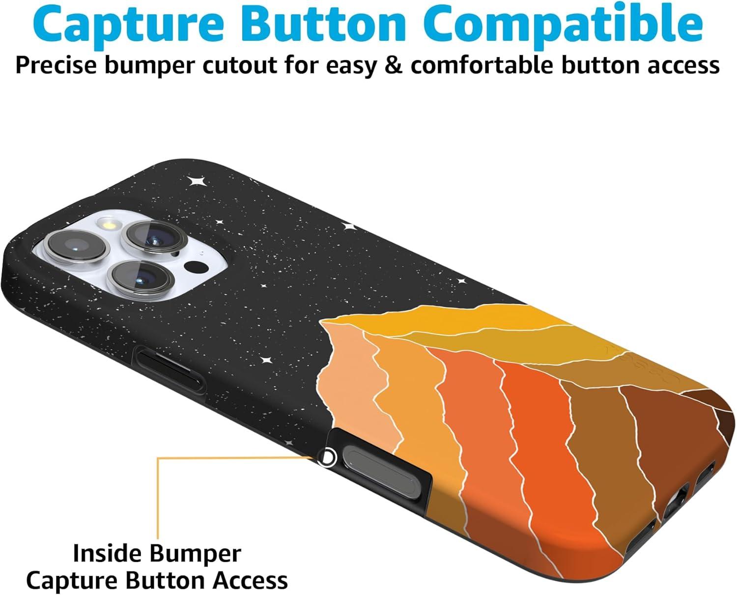 imageCasely iPhone 16 Pro Case  Glitter Mystic Moss  Green Enchanted Shimmer  Compatible with MagSafe  Classic UltraSlim Case DesignNight Skies  Mountain Starlight