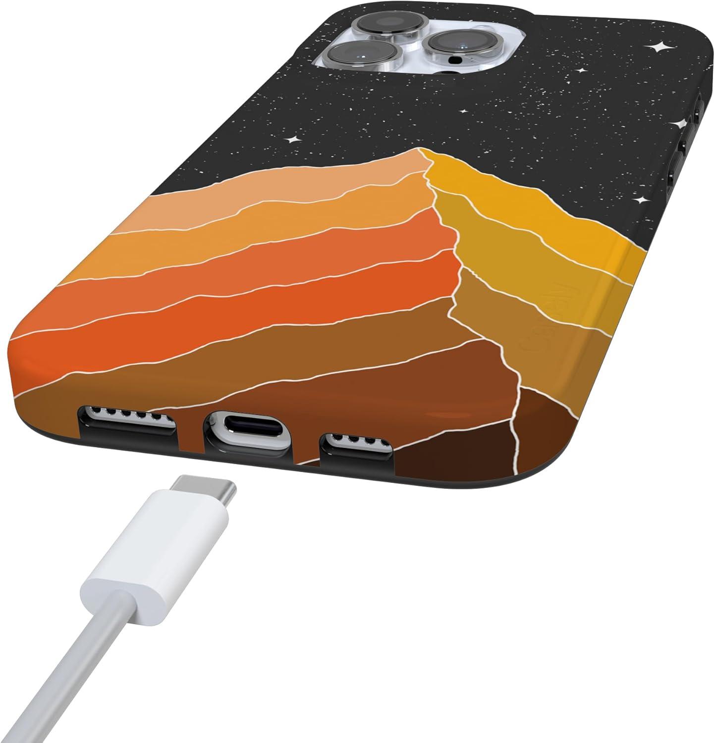 imageCasely iPhone 16 Pro Case  Glitter Mystic Moss  Green Enchanted Shimmer  Compatible with MagSafe  Classic UltraSlim Case DesignNight Skies  Mountain Starlight