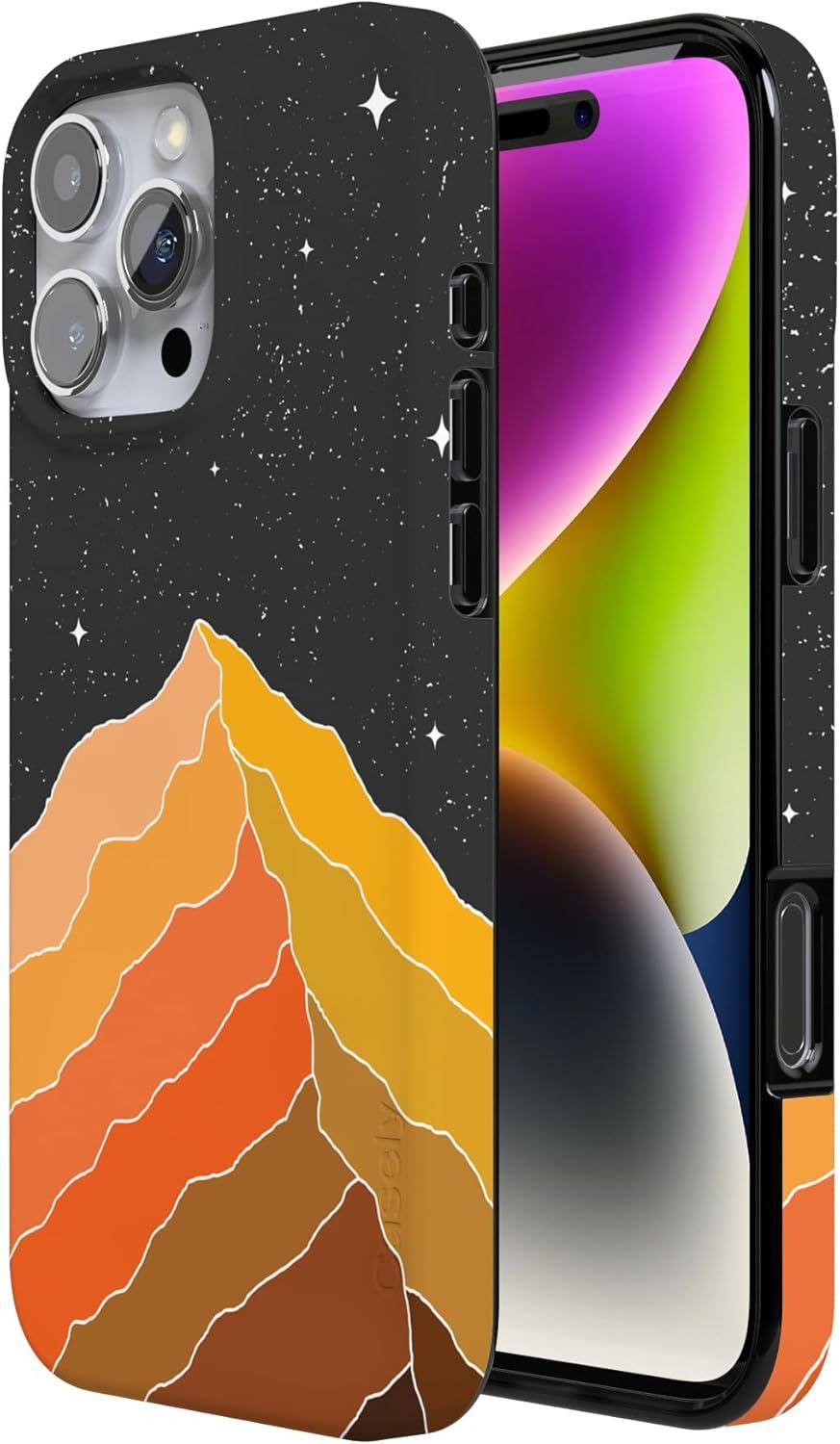 imageCasely iPhone 16 Pro Case  Glitter Mystic Moss  Green Enchanted Shimmer  Compatible with MagSafe  Classic UltraSlim Case DesignNight Skies  Mountain Starlight