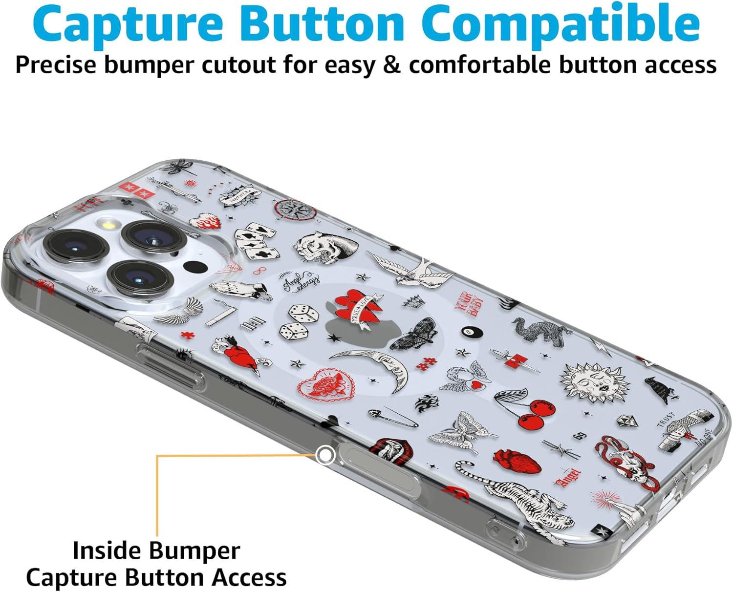 imageCasely iPhone 16 Pro Case  Glitter Mystic Moss  Green Enchanted Shimmer  Compatible with MagSafe  Classic UltraSlim Case DesignNot a Phase  Clear Flash Tattoo