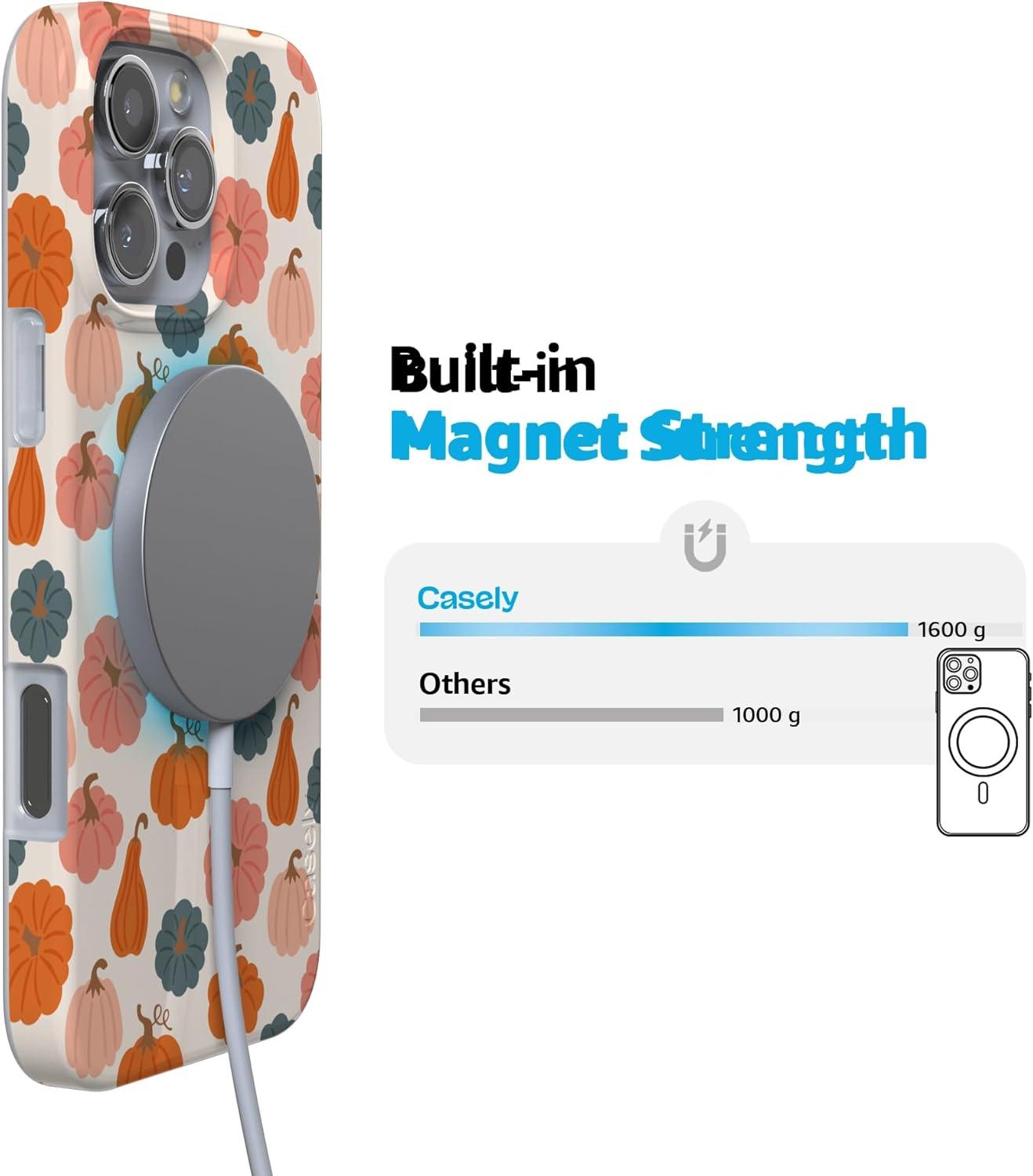 imageCasely iPhone 16 Pro Case  Glitter Mystic Moss  Green Enchanted Shimmer  Compatible with MagSafe  Classic UltraSlim Case DesignOh My Gourd  Pumpkin Patch