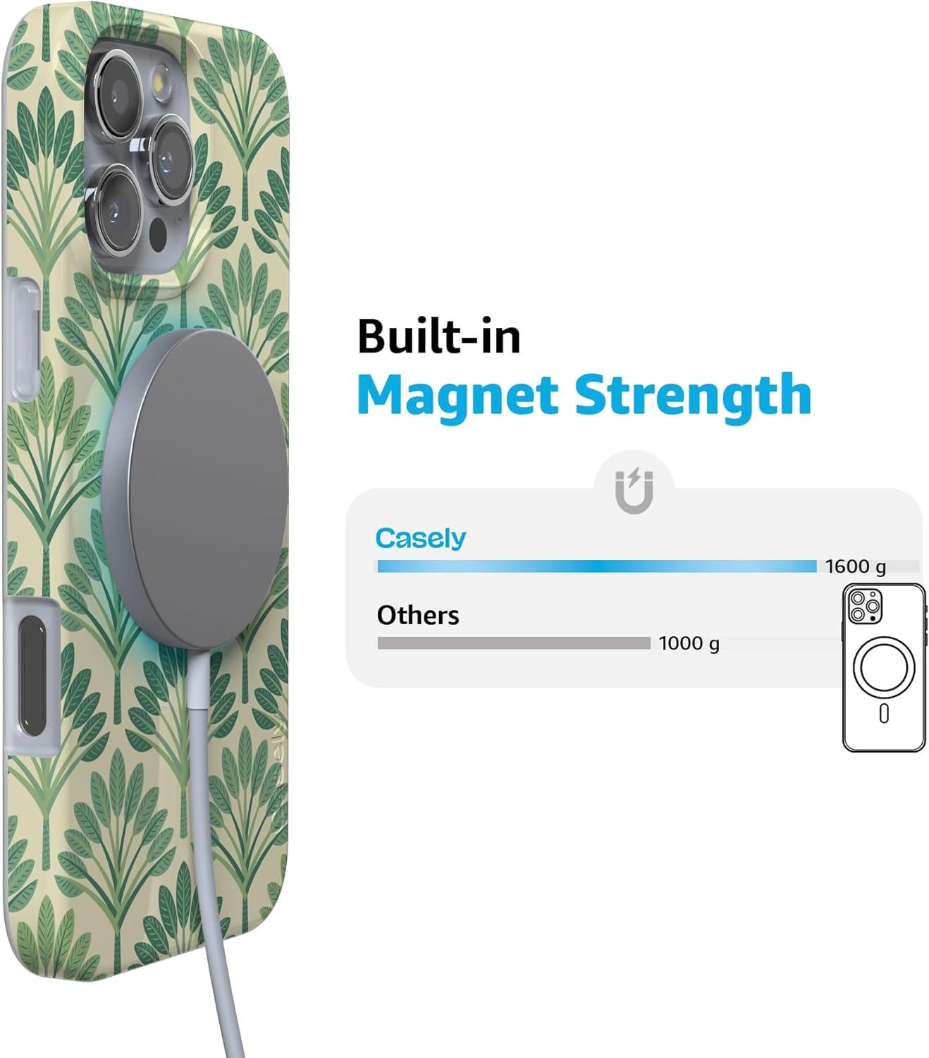 imageCasely iPhone 16 Pro Case  Glitter Mystic Moss  Green Enchanted Shimmer  Compatible with MagSafe  Classic UltraSlim Case DesignPalm Royale  Palm Beach