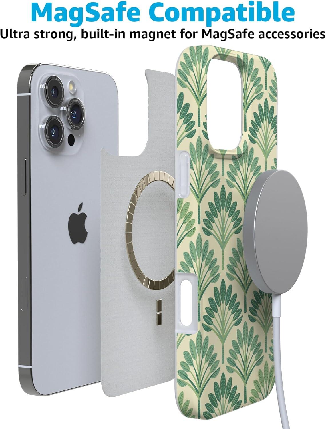 imageCasely iPhone 16 Pro Case  Glitter Mystic Moss  Green Enchanted Shimmer  Compatible with MagSafe  Classic UltraSlim Case DesignPalm Royale  Palm Beach