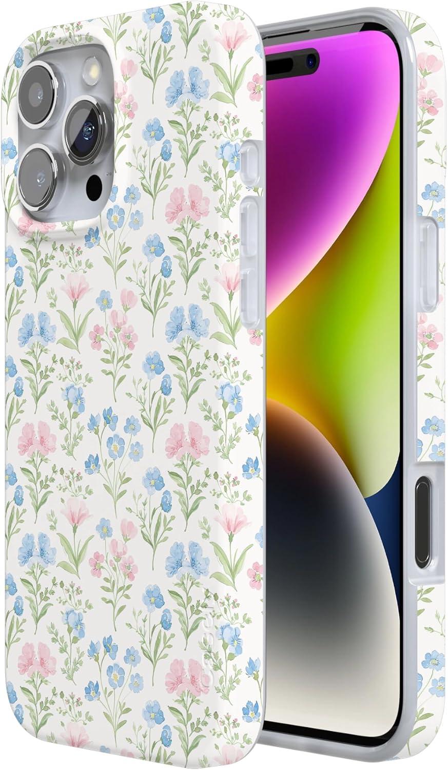 imageCasely iPhone 16 Pro Case  Glitter Mystic Moss  Green Enchanted Shimmer  Compatible with MagSafe  Classic UltraSlim Case DesignPastel Garden  Sunday Best