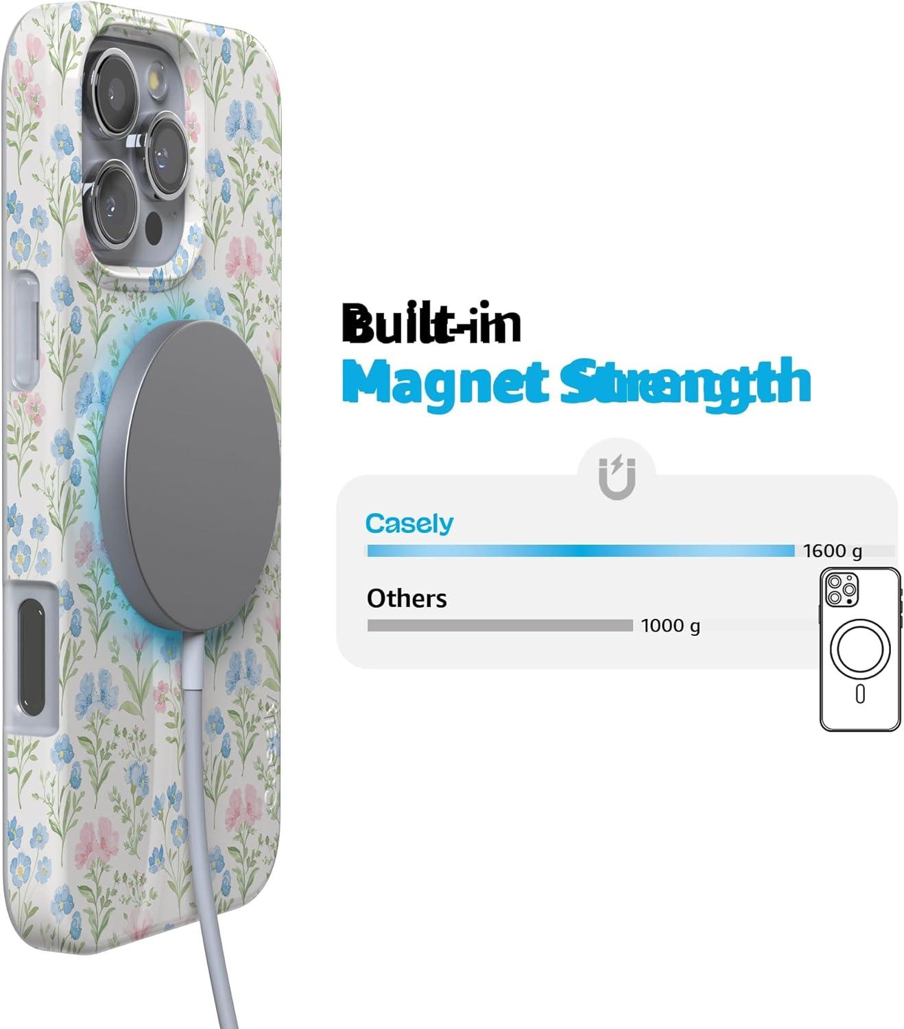 imageCasely iPhone 16 Pro Case  Glitter Mystic Moss  Green Enchanted Shimmer  Compatible with MagSafe  Classic UltraSlim Case DesignPastel Garden  Sunday Best