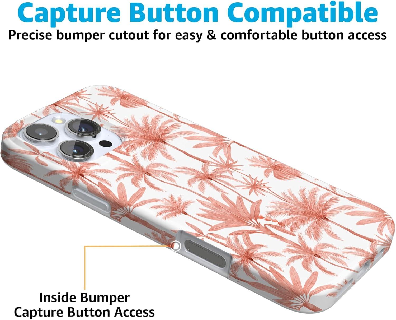 imageCasely iPhone 16 Pro Case  Glitter Mystic Moss  Green Enchanted Shimmer  Compatible with MagSafe  Classic UltraSlim Case DesignPerfect Paradise  Tropical Palm Tree Floral