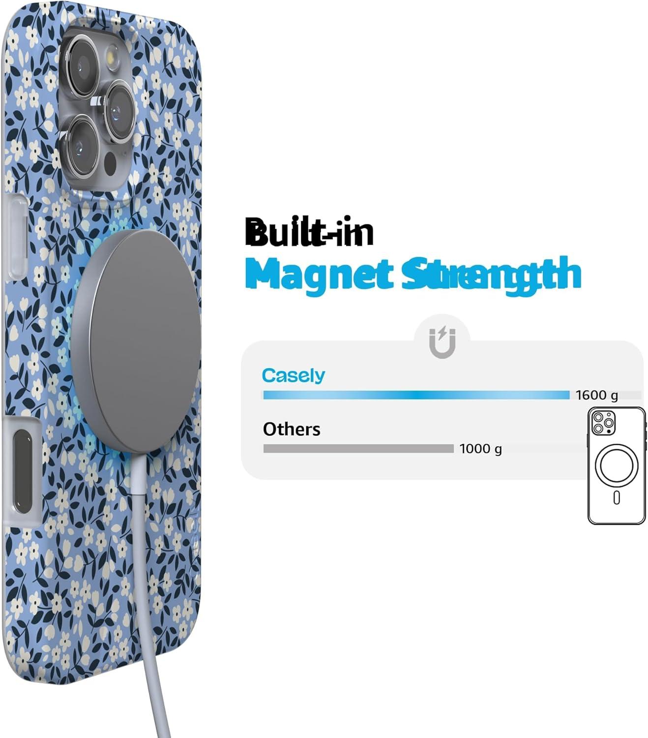 imageCasely iPhone 16 Pro Case  Glitter Mystic Moss  Green Enchanted Shimmer  Compatible with MagSafe  Classic UltraSlim Case DesignPicking Daisies  Cottagecore