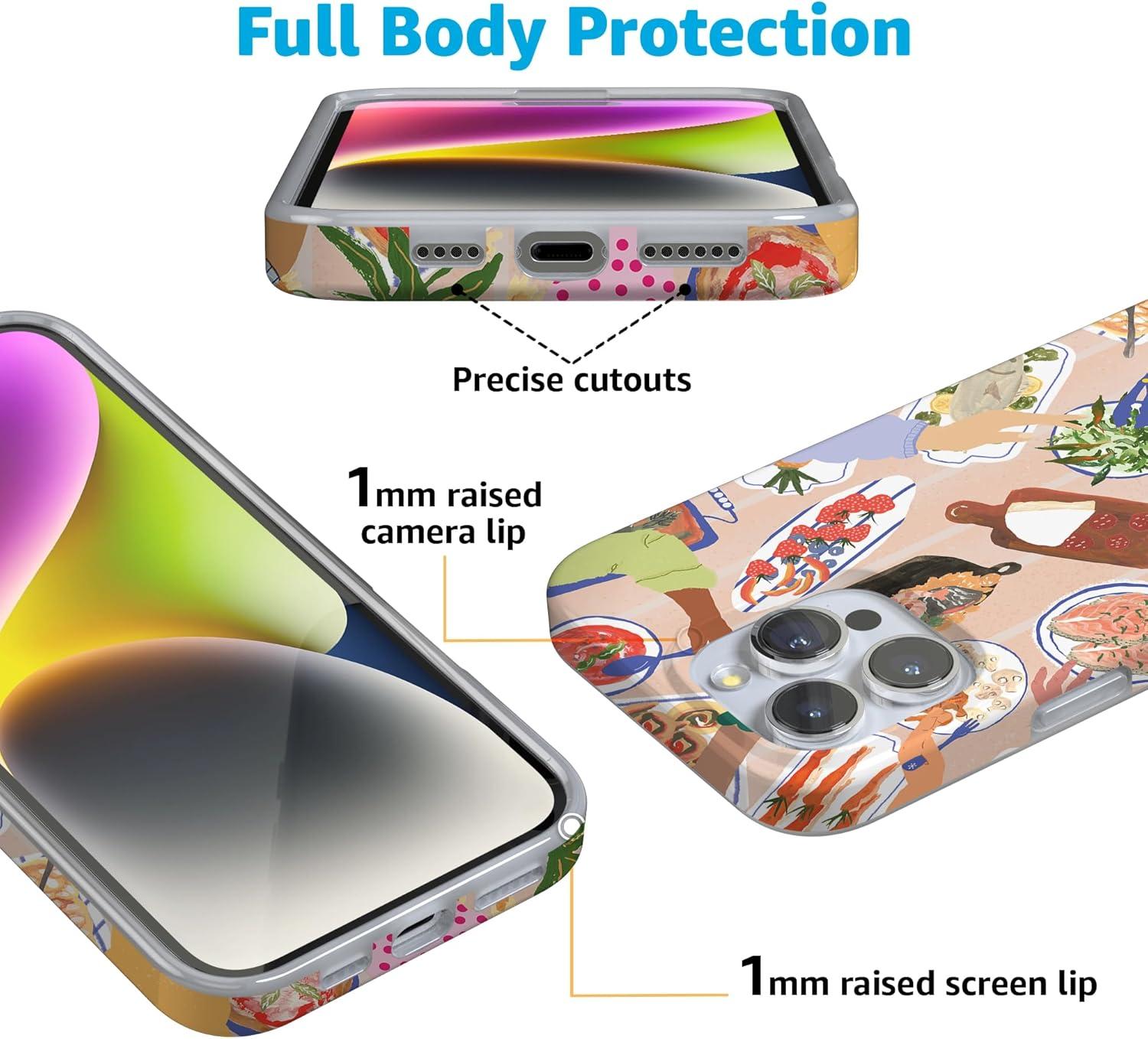 imageCasely iPhone 16 Pro Case  Glitter Mystic Moss  Green Enchanted Shimmer  Compatible with MagSafe  Classic UltraSlim Case DesignPicnic Party  Painted Collage