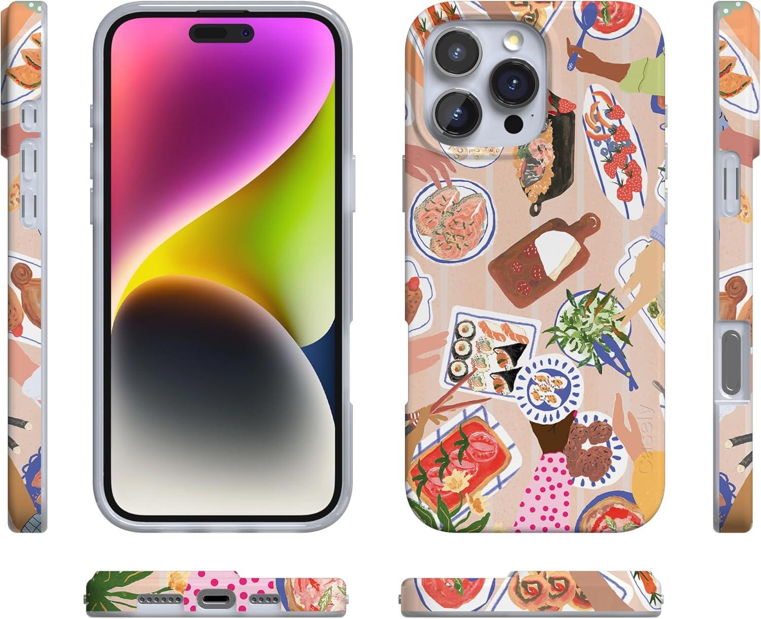 imageCasely iPhone 16 Pro Case  Glitter Mystic Moss  Green Enchanted Shimmer  Compatible with MagSafe  Classic UltraSlim Case DesignPicnic Party  Painted Collage