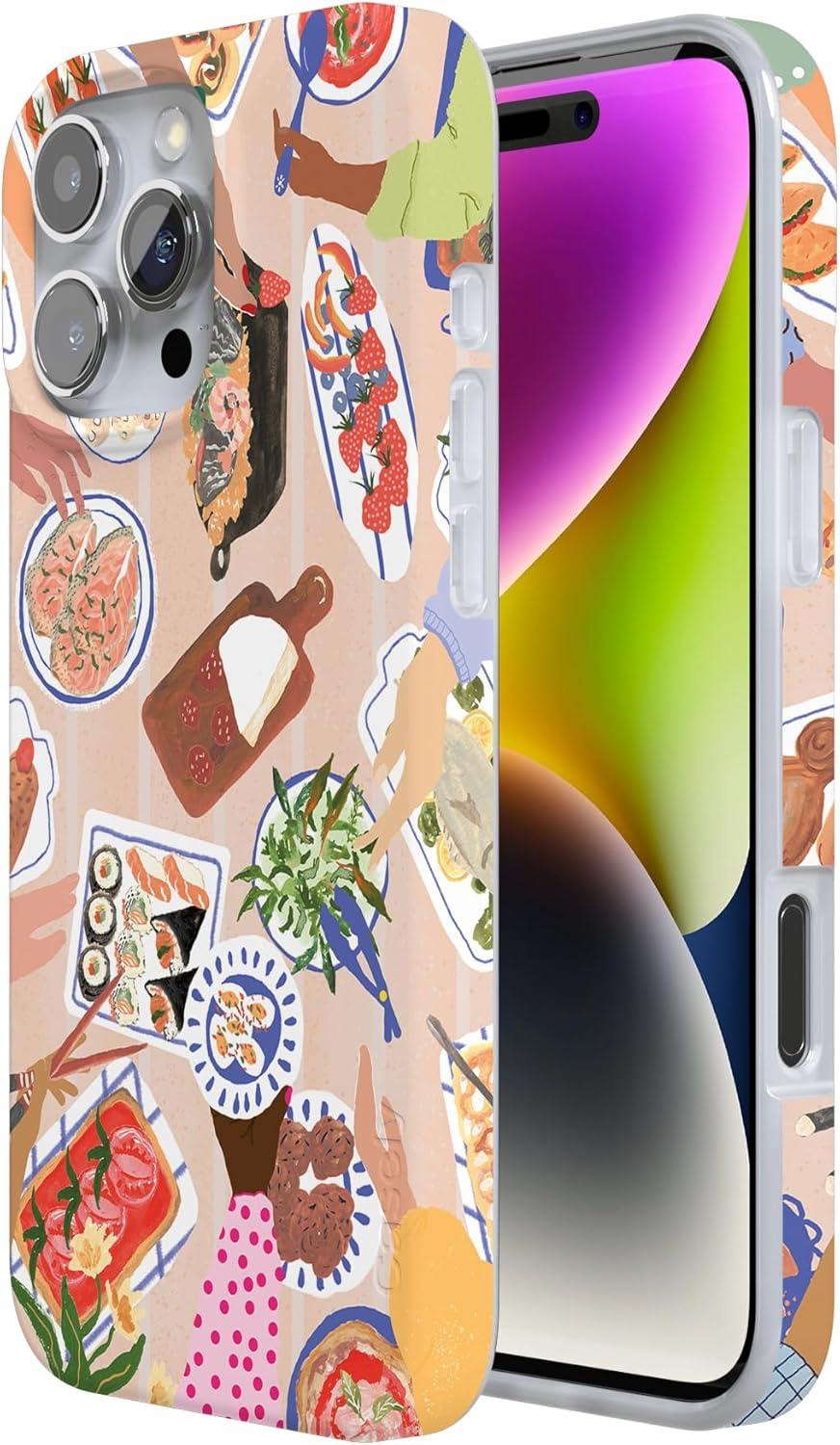 imageCasely iPhone 16 Pro Case  Glitter Mystic Moss  Green Enchanted Shimmer  Compatible with MagSafe  Classic UltraSlim Case DesignPicnic Party  Painted Collage