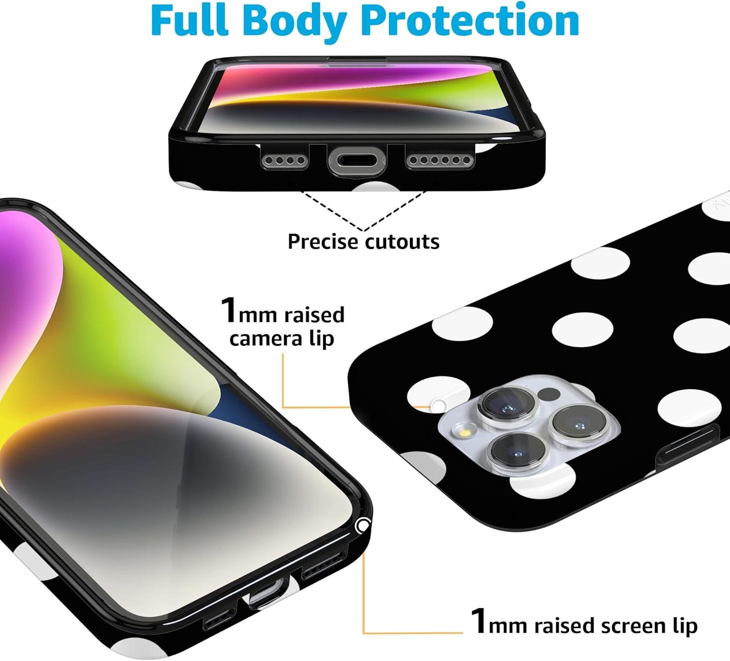 imageCasely iPhone 16 Pro Case  Glitter Mystic Moss  Green Enchanted Shimmer  Compatible with MagSafe  Classic UltraSlim Case DesignPolka Dots  High Contrast Design