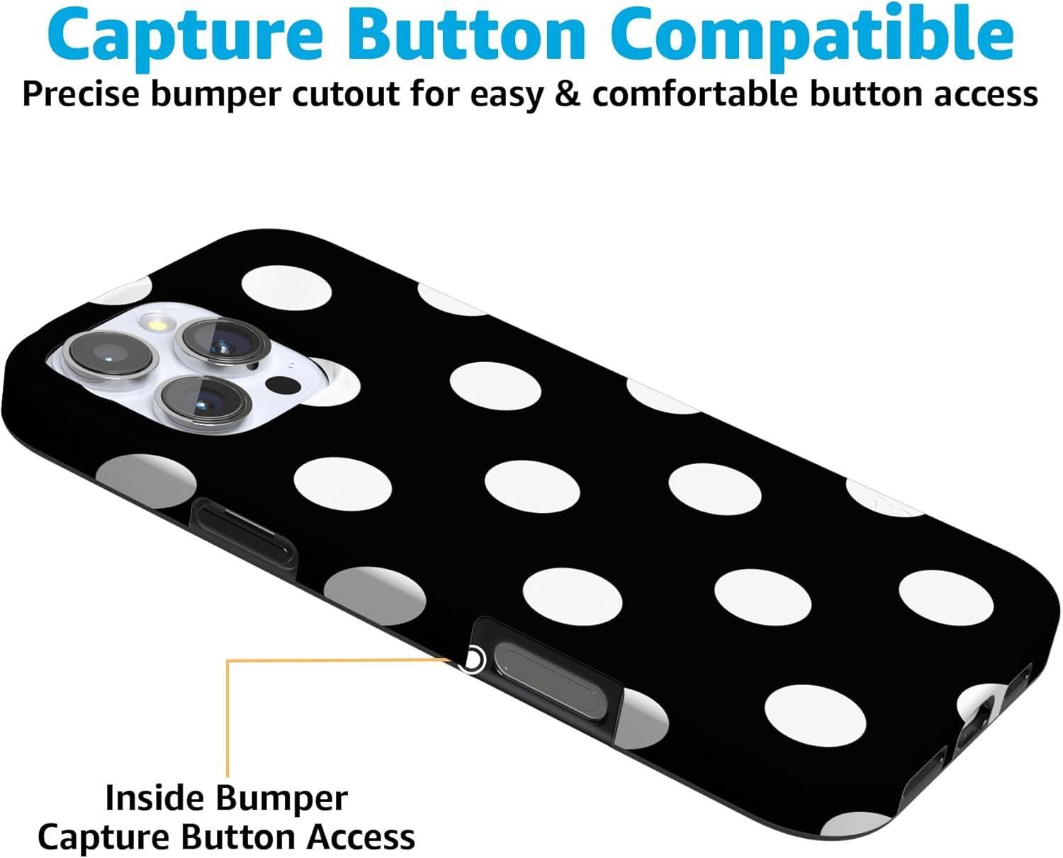 imageCasely iPhone 16 Pro Case  Glitter Mystic Moss  Green Enchanted Shimmer  Compatible with MagSafe  Classic UltraSlim Case DesignPolka Dots  High Contrast Design