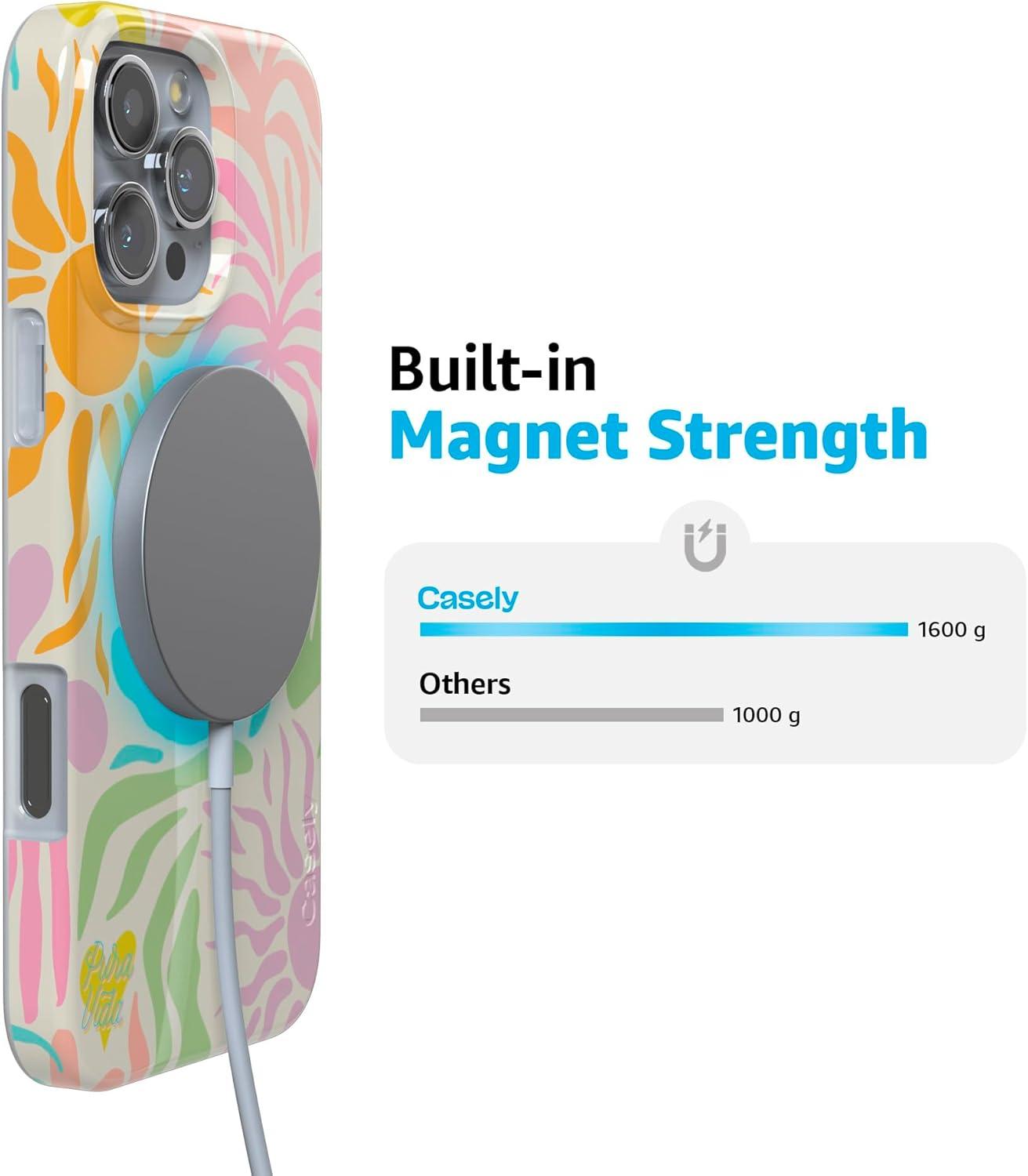 imageCasely iPhone 16 Pro Case  Glitter Mystic Moss  Green Enchanted Shimmer  Compatible with MagSafe  Classic UltraSlim Case DesignPura Vida  Oasis