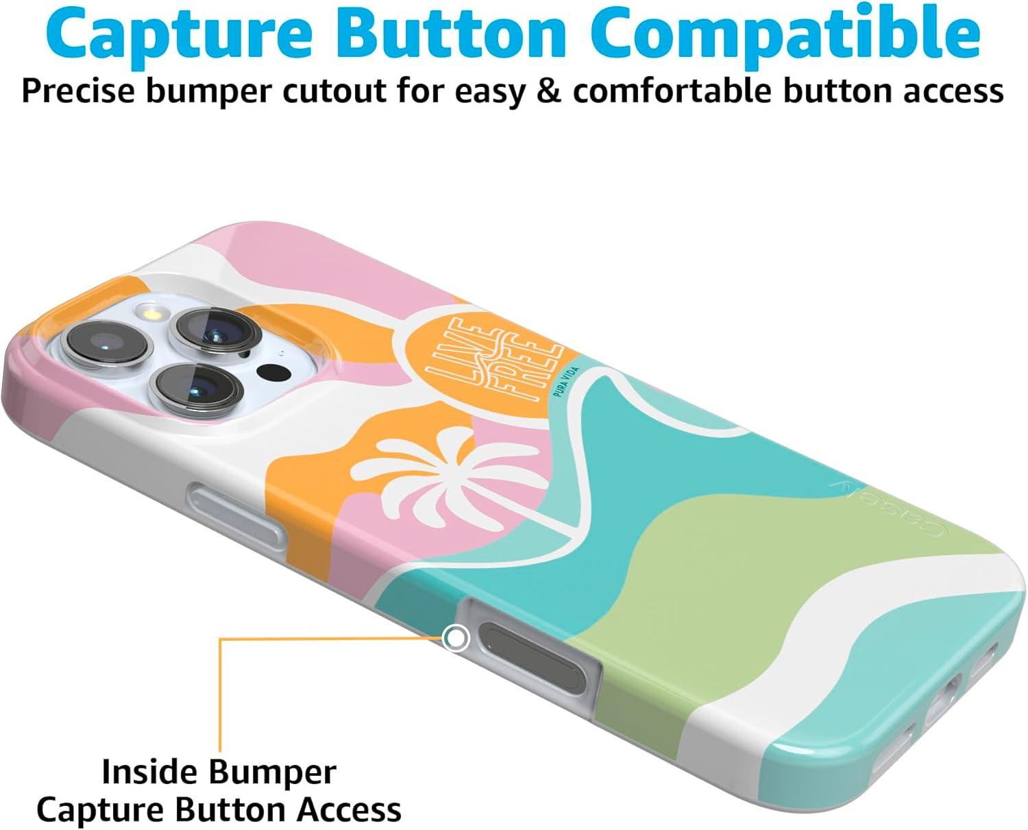 imageCasely iPhone 16 Pro Case  Glitter Mystic Moss  Green Enchanted Shimmer  Compatible with MagSafe  Classic UltraSlim Case DesignPura Vida  Tropical Dreams