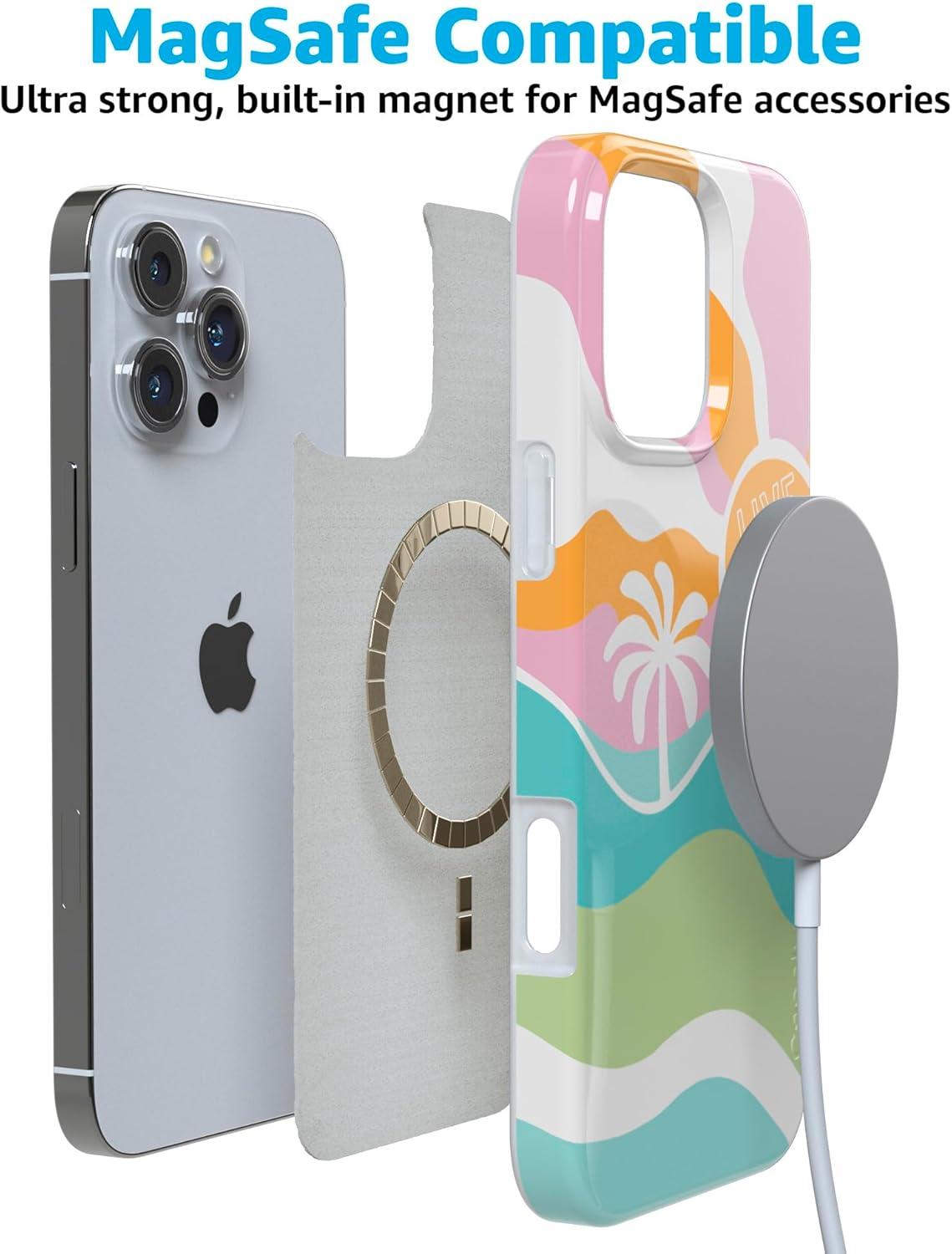 imageCasely iPhone 16 Pro Case  Glitter Mystic Moss  Green Enchanted Shimmer  Compatible with MagSafe  Classic UltraSlim Case DesignPura Vida  Tropical Dreams