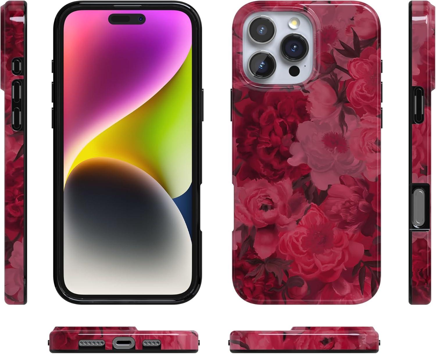 imageCasely iPhone 16 Pro Case  Glitter Mystic Moss  Green Enchanted Shimmer  Compatible with MagSafe  Classic UltraSlim Case DesignRomance Novel  Moody Floral