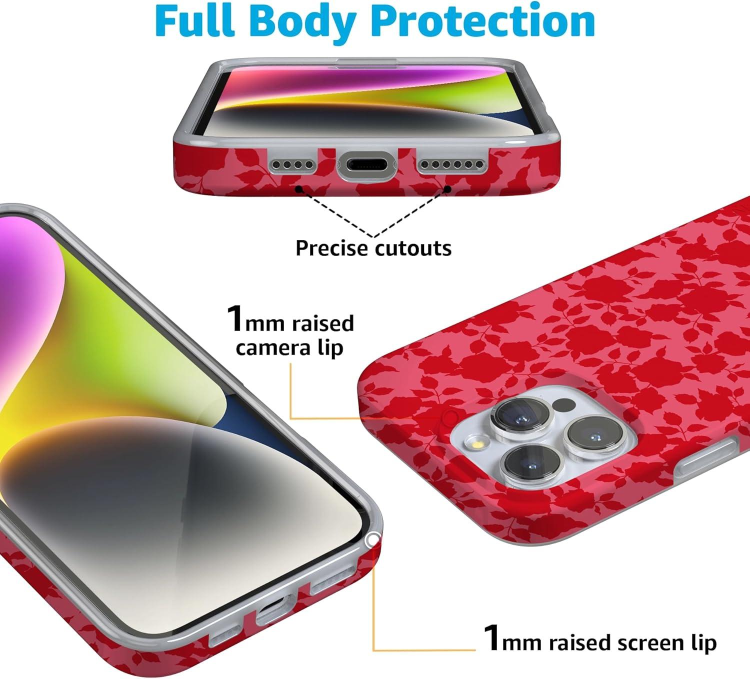 imageCasely iPhone 16 Pro Case  Glitter Mystic Moss  Green Enchanted Shimmer  Compatible with MagSafe  Classic UltraSlim Case DesignRose Garden  Red Aesthetic