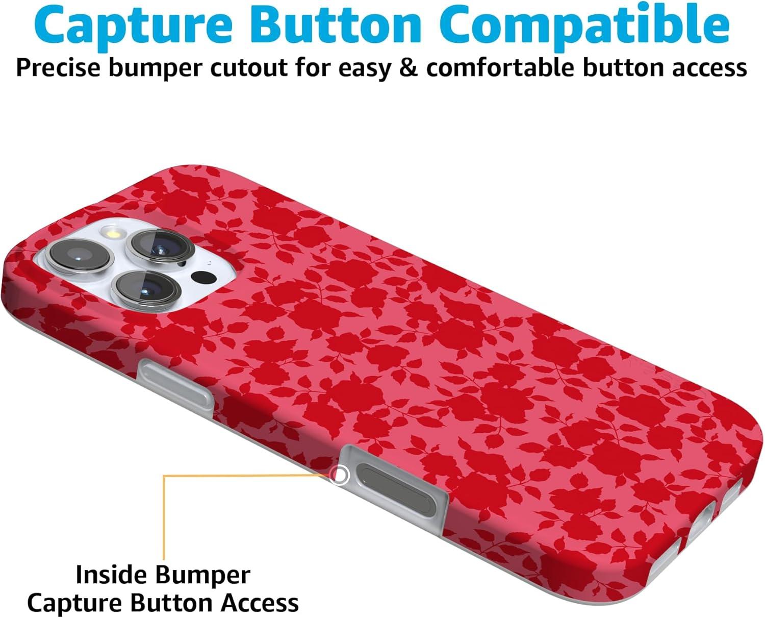 imageCasely iPhone 16 Pro Case  Glitter Mystic Moss  Green Enchanted Shimmer  Compatible with MagSafe  Classic UltraSlim Case DesignRose Garden  Red Aesthetic