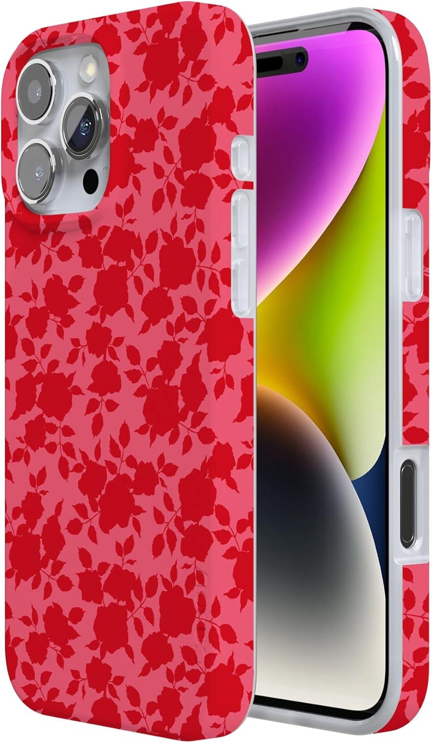 imageCasely iPhone 16 Pro Case  Glitter Mystic Moss  Green Enchanted Shimmer  Compatible with MagSafe  Classic UltraSlim Case DesignRose Garden  Red Aesthetic