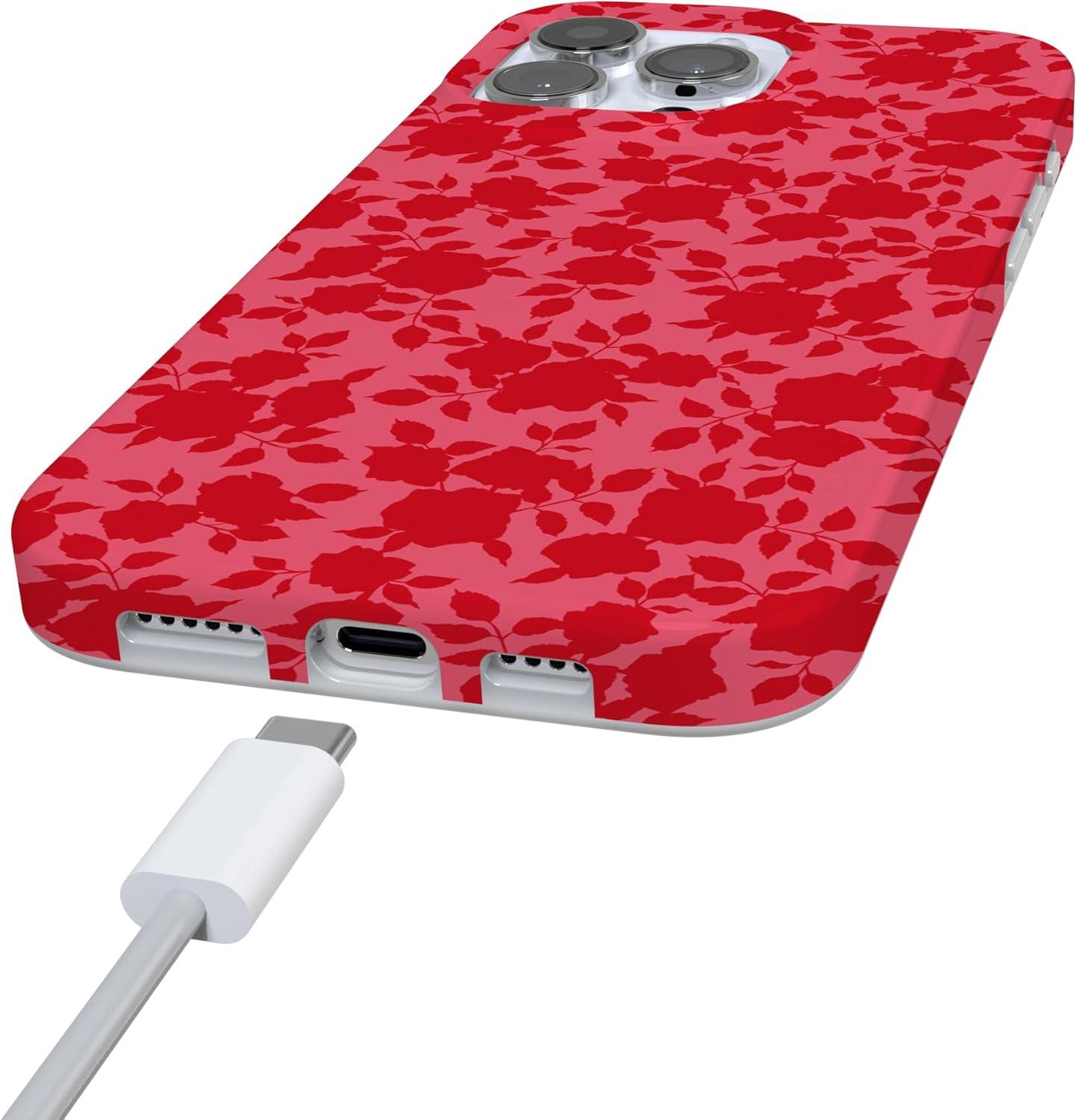 imageCasely iPhone 16 Pro Case  Glitter Mystic Moss  Green Enchanted Shimmer  Compatible with MagSafe  Classic UltraSlim Case DesignRose Garden  Red Aesthetic