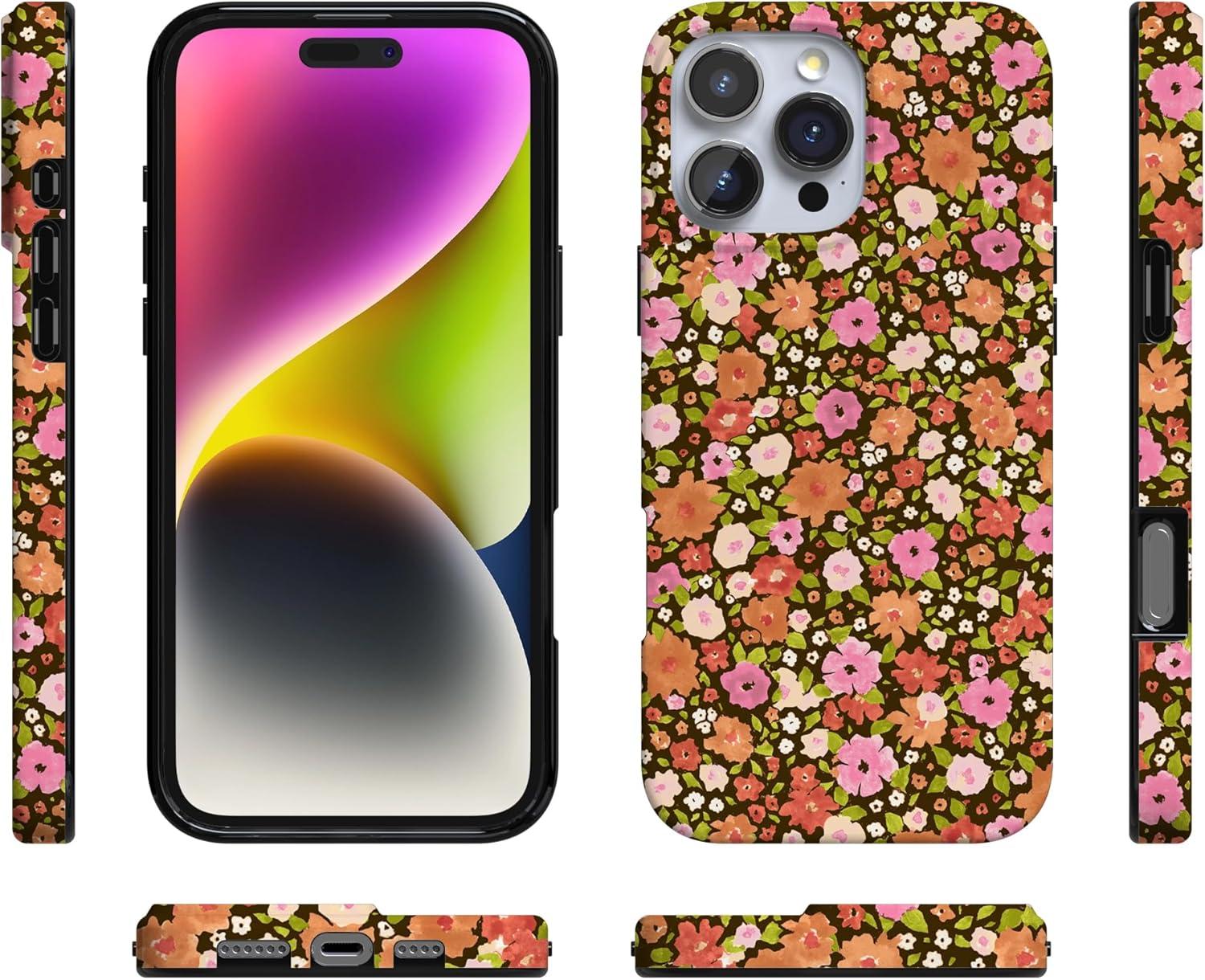 imageCasely iPhone 16 Pro Case  Glitter Mystic Moss  Green Enchanted Shimmer  Compatible with MagSafe  Classic UltraSlim Case DesignRustic Roses  Boho Bouquet