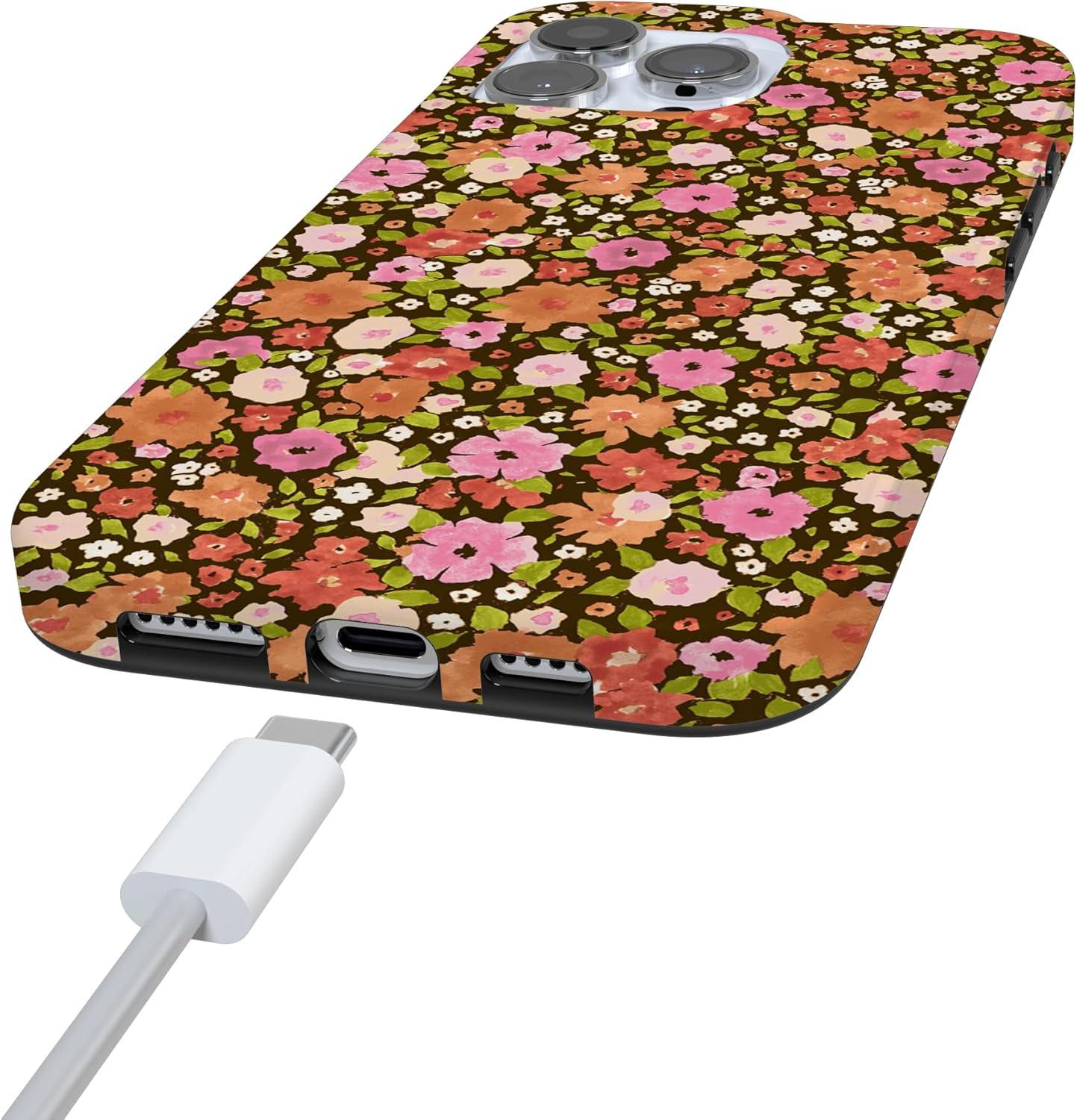 imageCasely iPhone 16 Pro Case  Glitter Mystic Moss  Green Enchanted Shimmer  Compatible with MagSafe  Classic UltraSlim Case DesignRustic Roses  Boho Bouquet